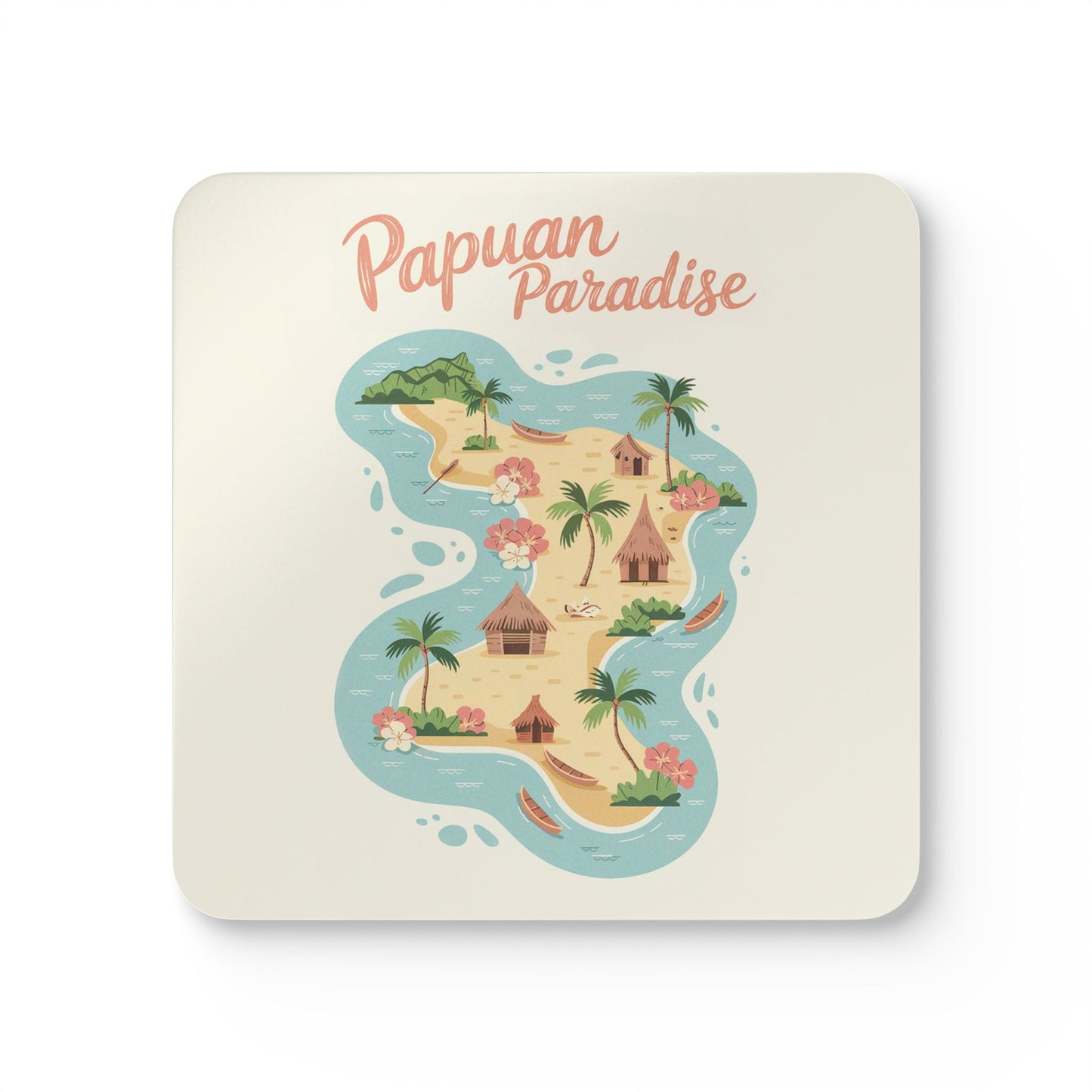 Papuan Paradise – 4-Pack Drink Coasters | Durable MDF with Aircraft Graphic