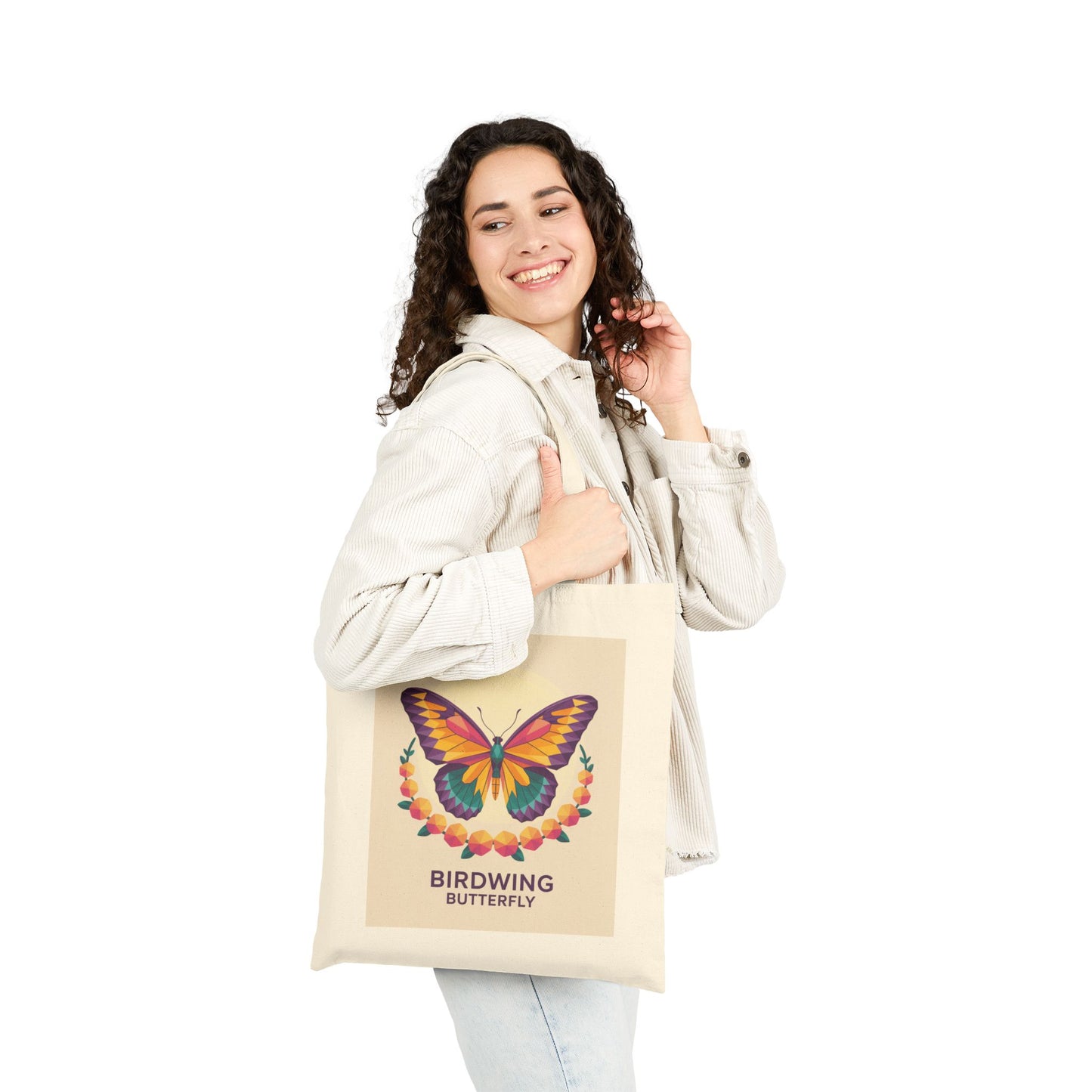 Birdwing Butterfly Canvas Tote – Tropical Elegance in Bold Colors