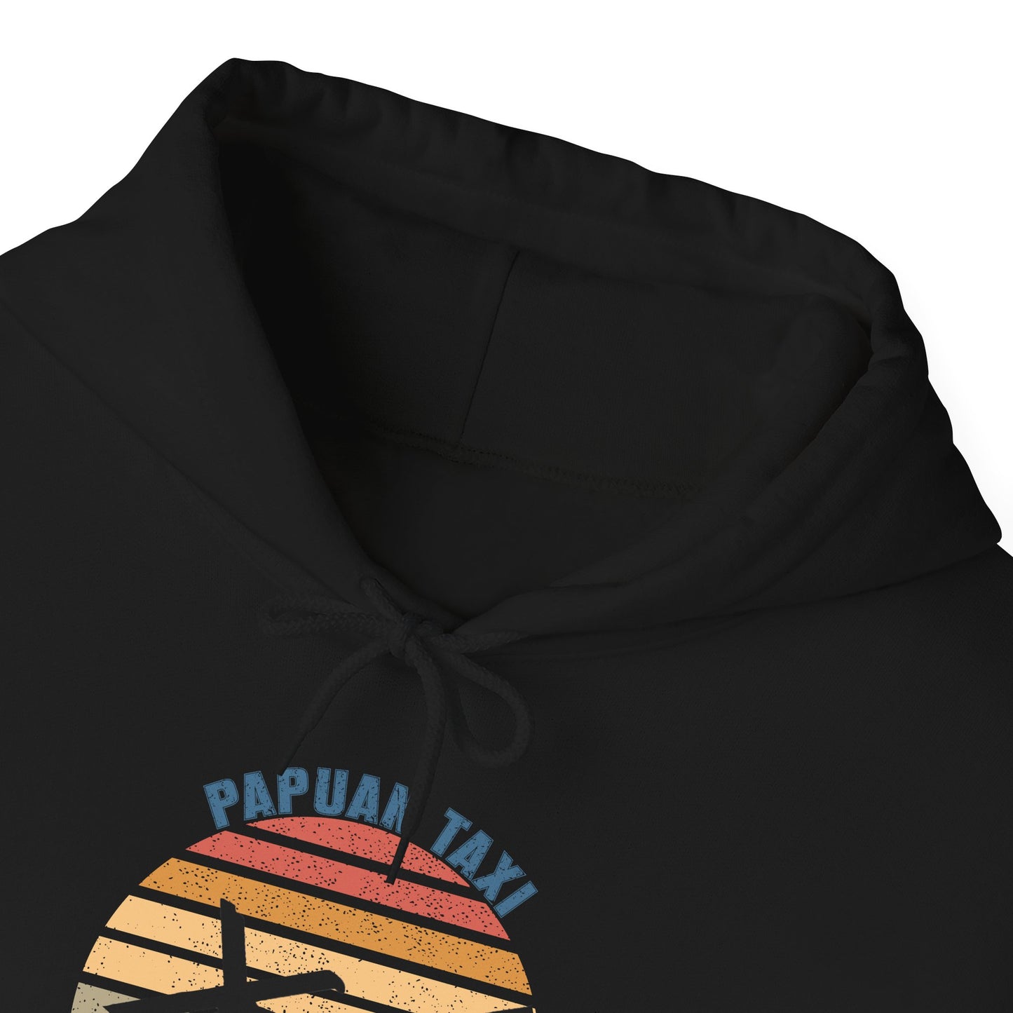 "Golden Sky" Papuan Taxi I Unisex Heavy Blend™ Hooded Sweatshirt I Retro Sun Design I Multiple Colors & Sizes Available