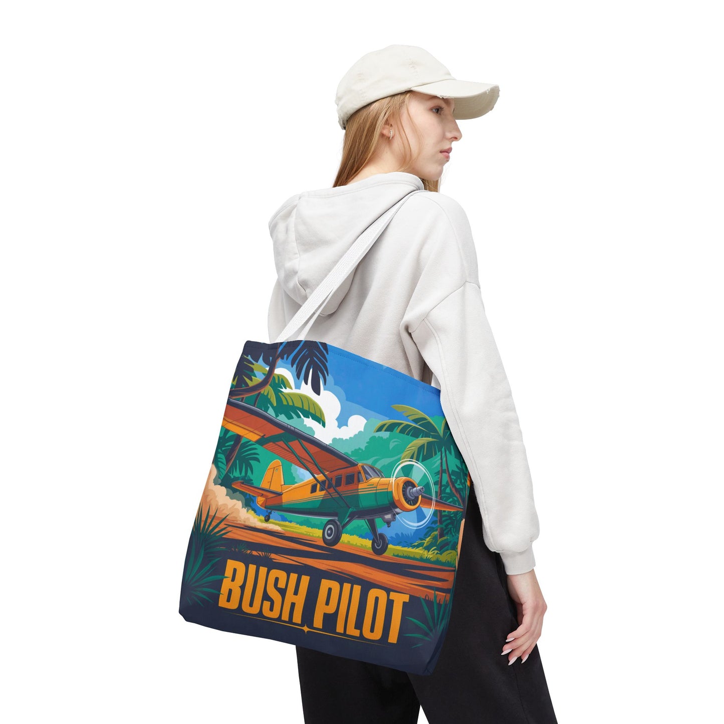 Bush Pilot Tote Bag – Jungle Skies & Remote Adventures – Available in multiple sizes and colors
