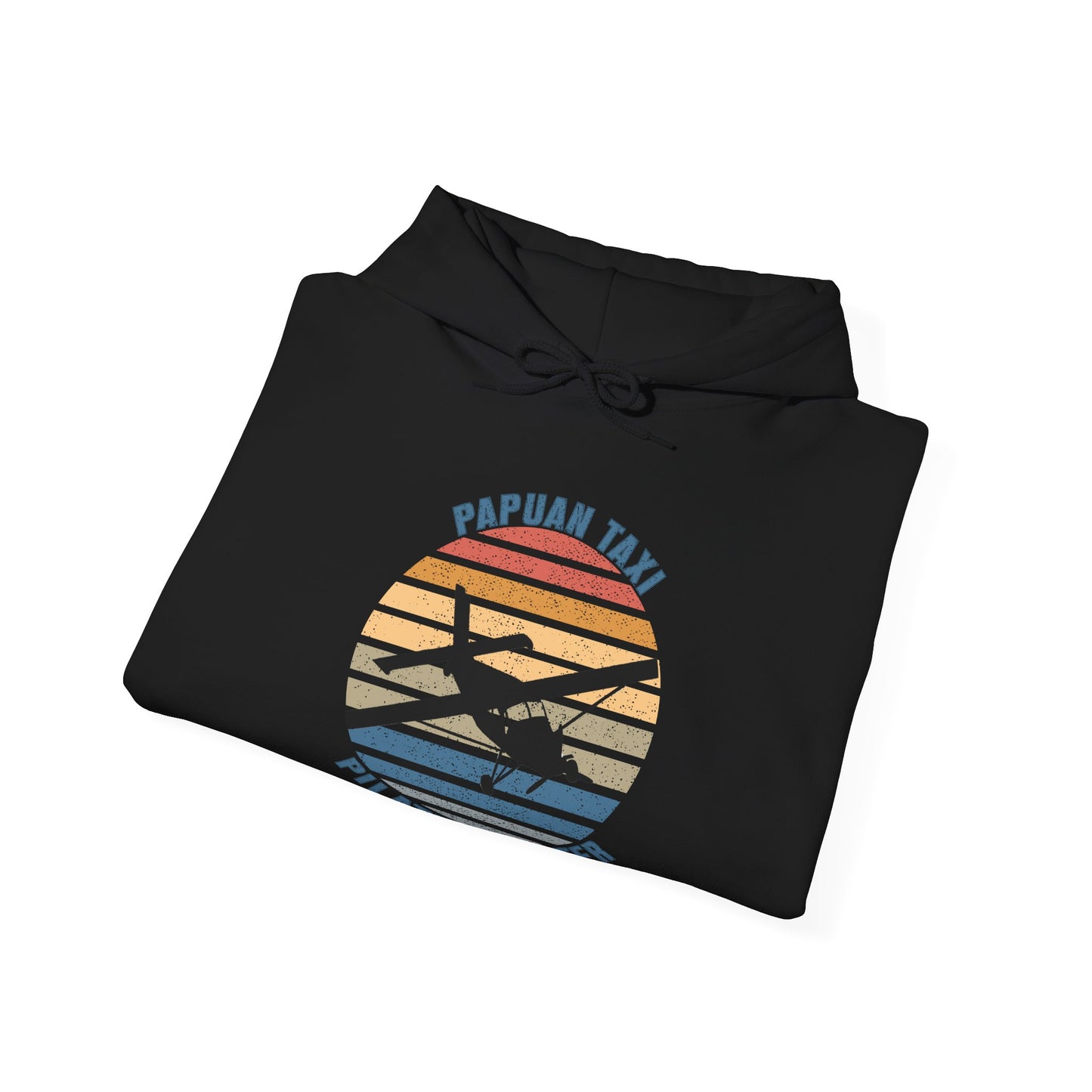 "Golden Sky" Papuan Taxi I Unisex Heavy Blend™ Hooded Sweatshirt I Retro Sun Design I Multiple Colors & Sizes Available
