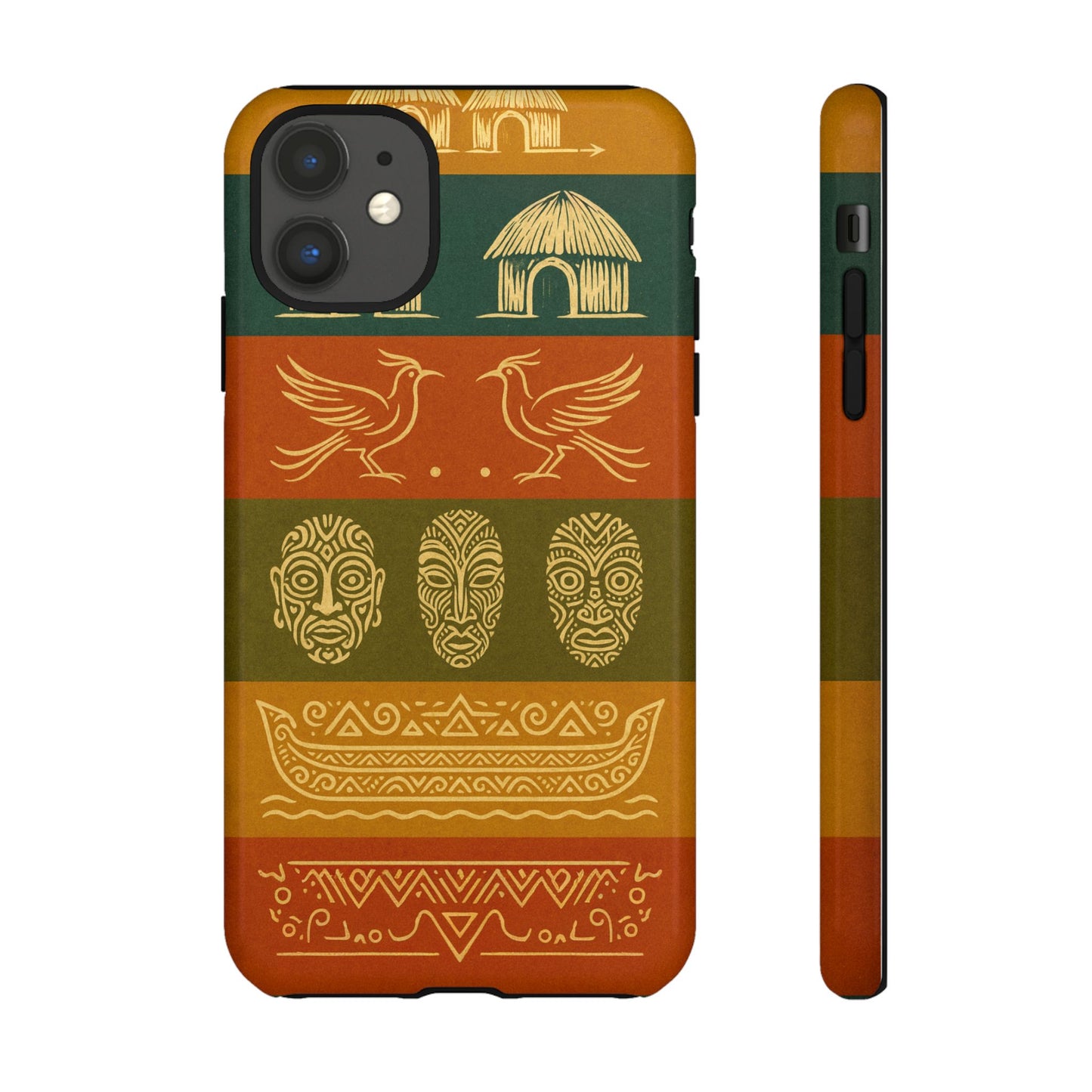 Papuan Tribal Canoe Mask Design - Phone Case