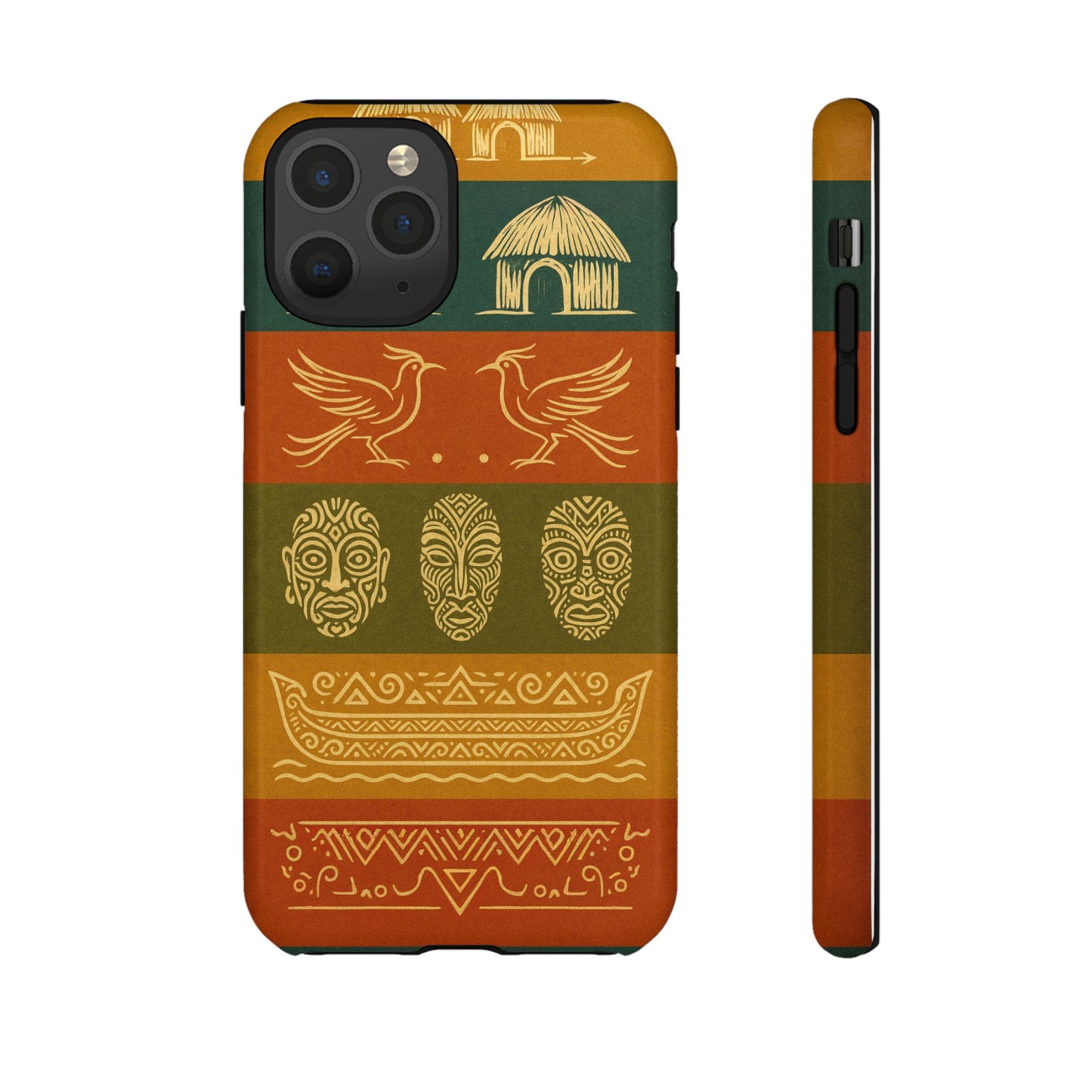 Papuan Tribal Canoe Mask Design - Phone Case