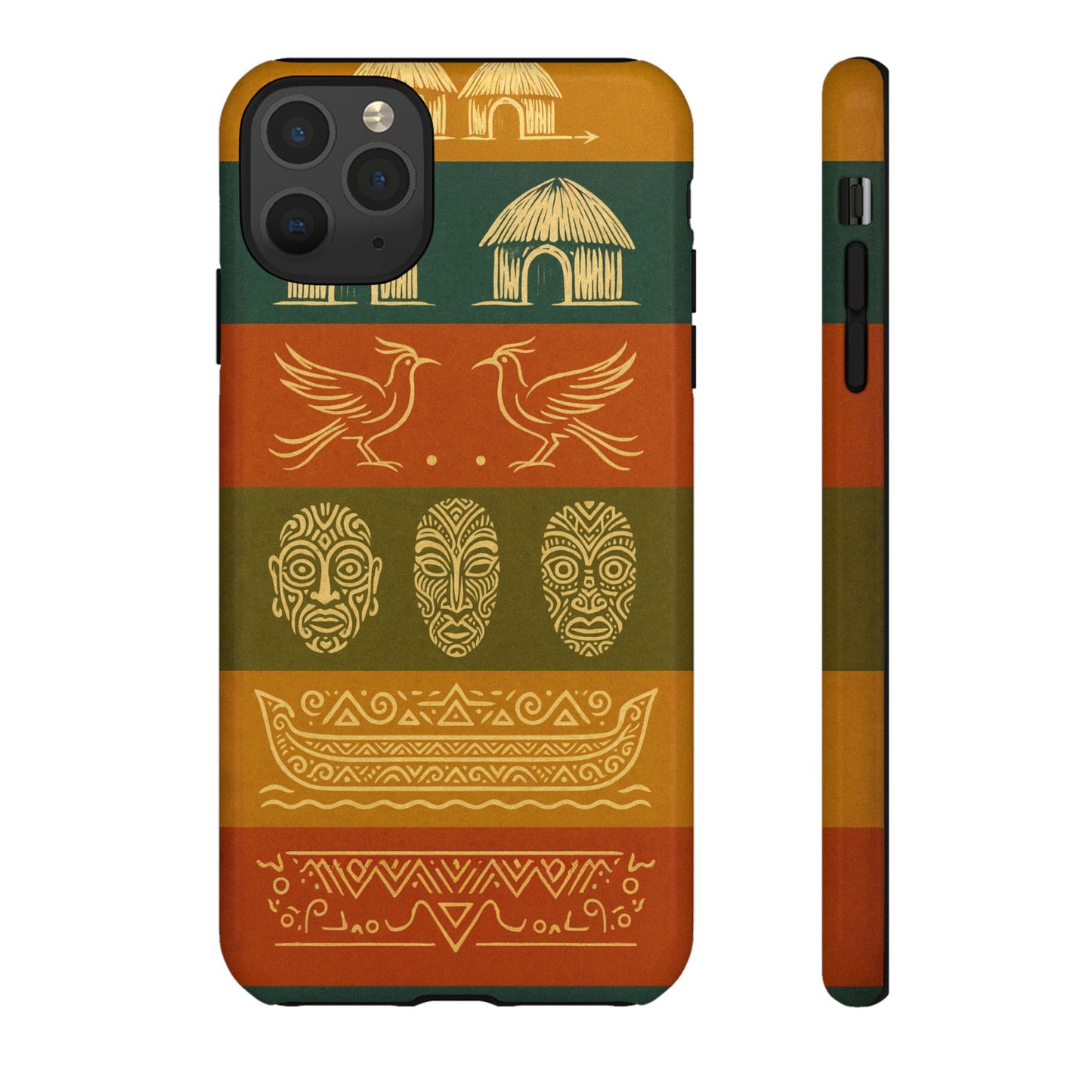 Papuan Tribal Canoe Mask Design - Phone Case