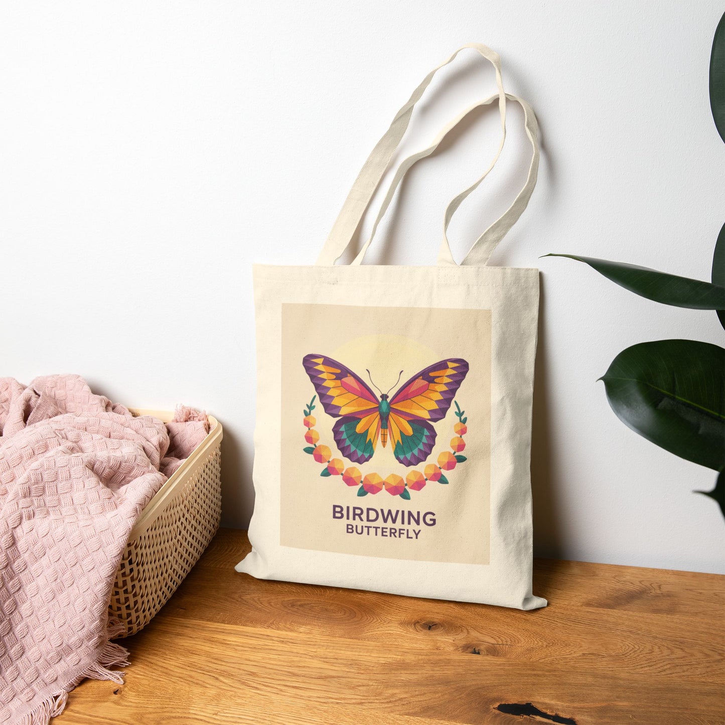 Birdwing Butterfly Canvas Tote – Tropical Elegance in Bold Colors