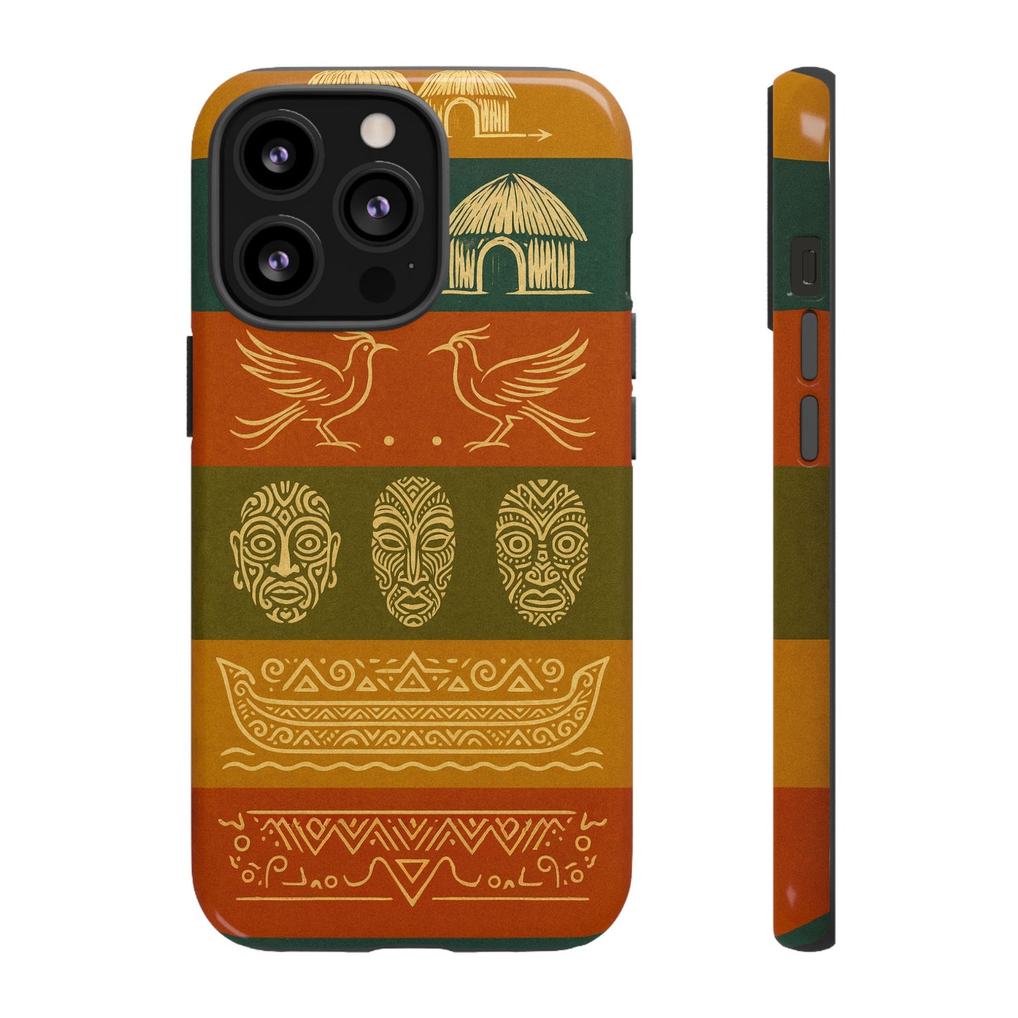 Papuan Tribal Canoe Mask Design - Phone Case