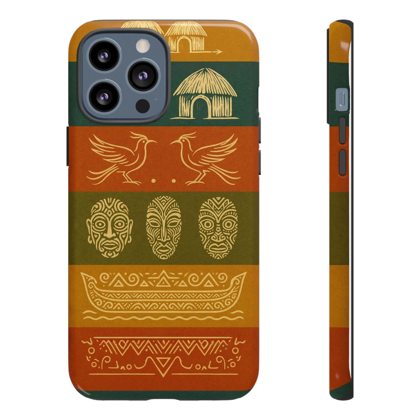 Papuan Tribal Canoe Mask Design - Phone Case