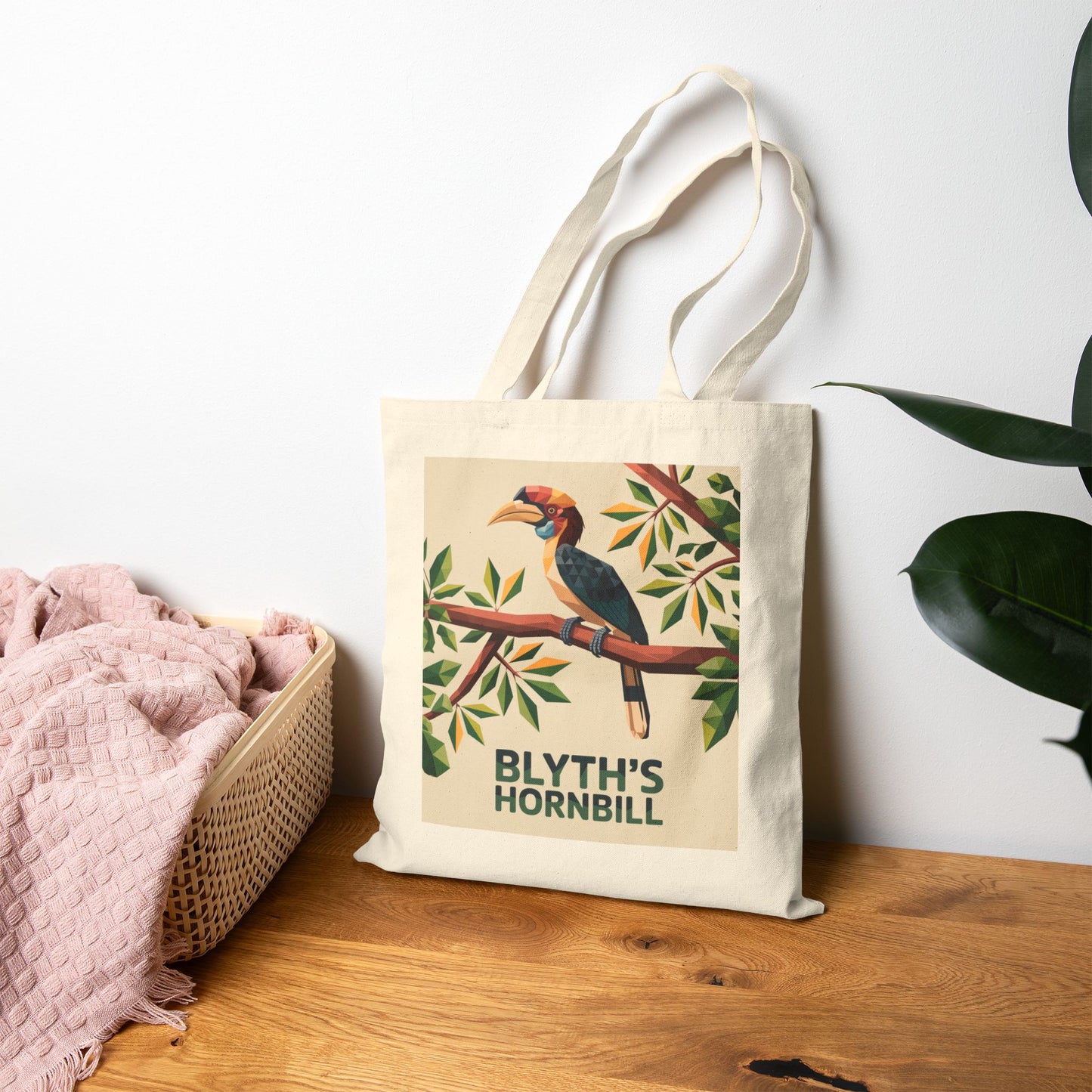 Blyth’s Hornbill Canvas Tote – Papua-Inspired Nature Art