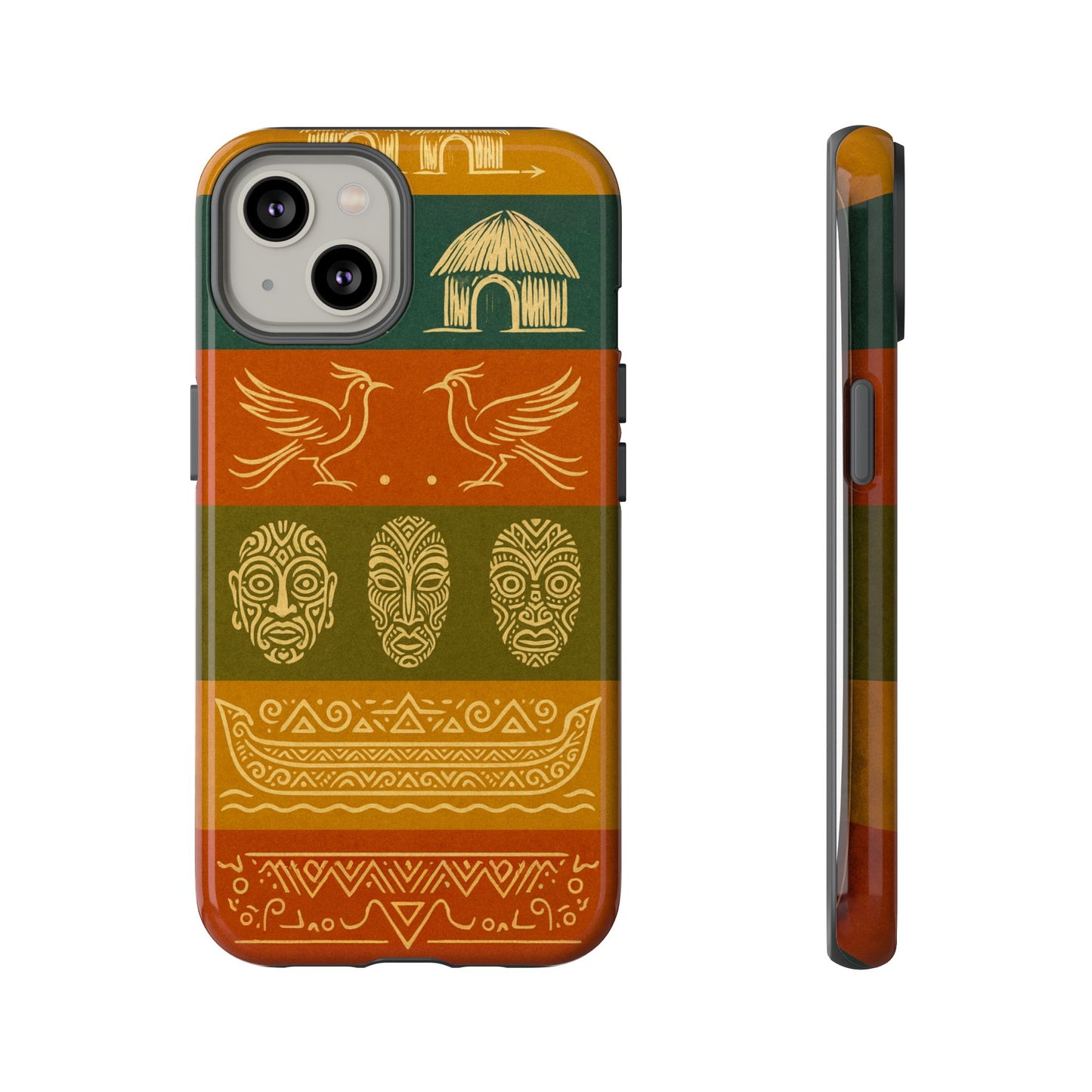 Papuan Tribal Canoe Mask Design - Phone Case