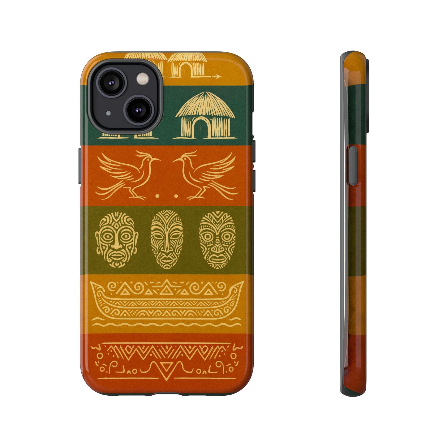Papuan Tribal Canoe Mask Design - Phone Case