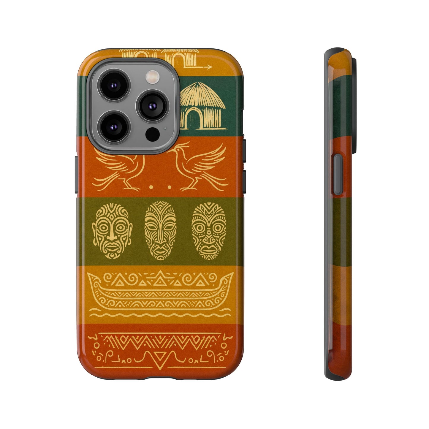 Papuan Tribal Canoe Mask Design - Phone Case