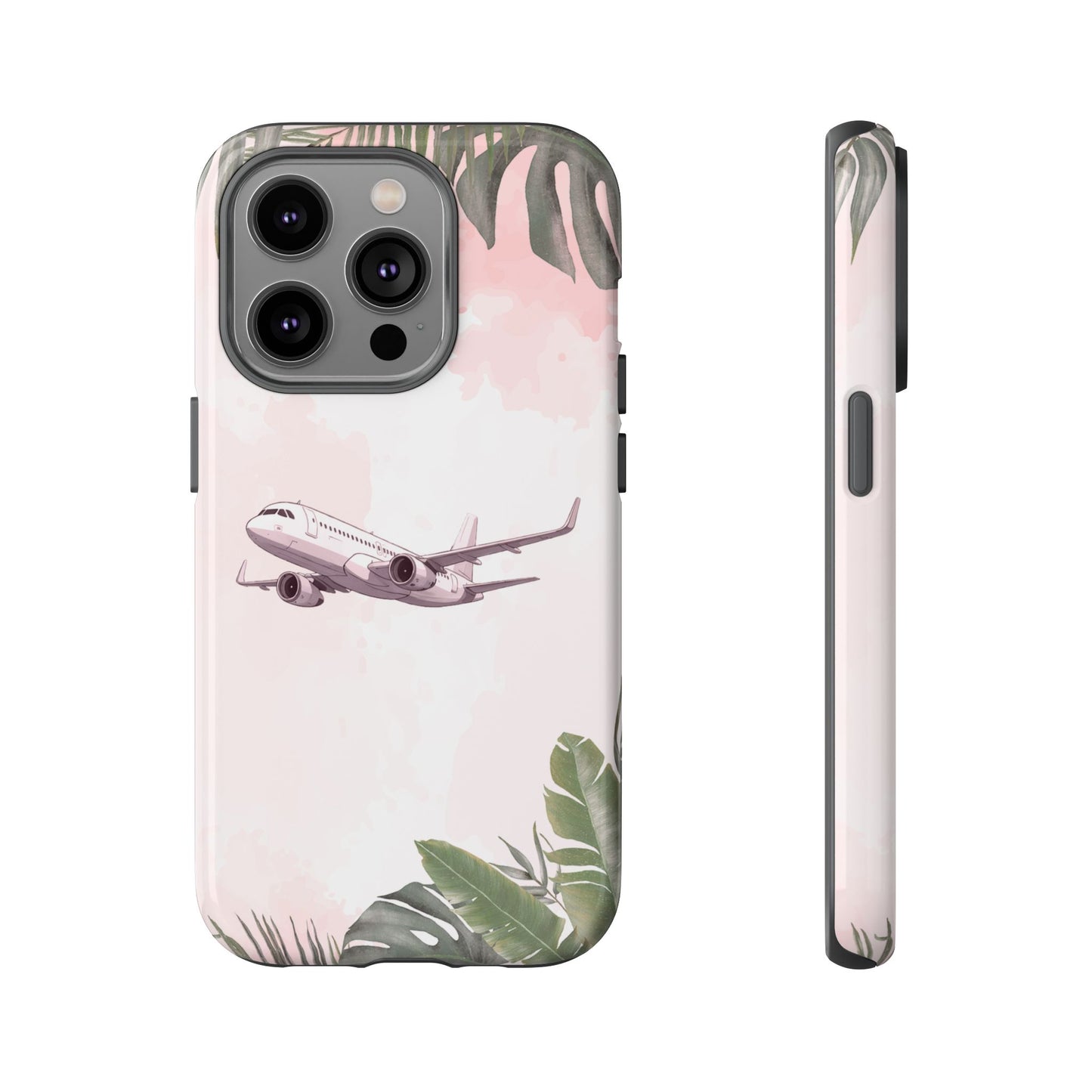 Airplane Palm Trees Coastal Design - Phone Case