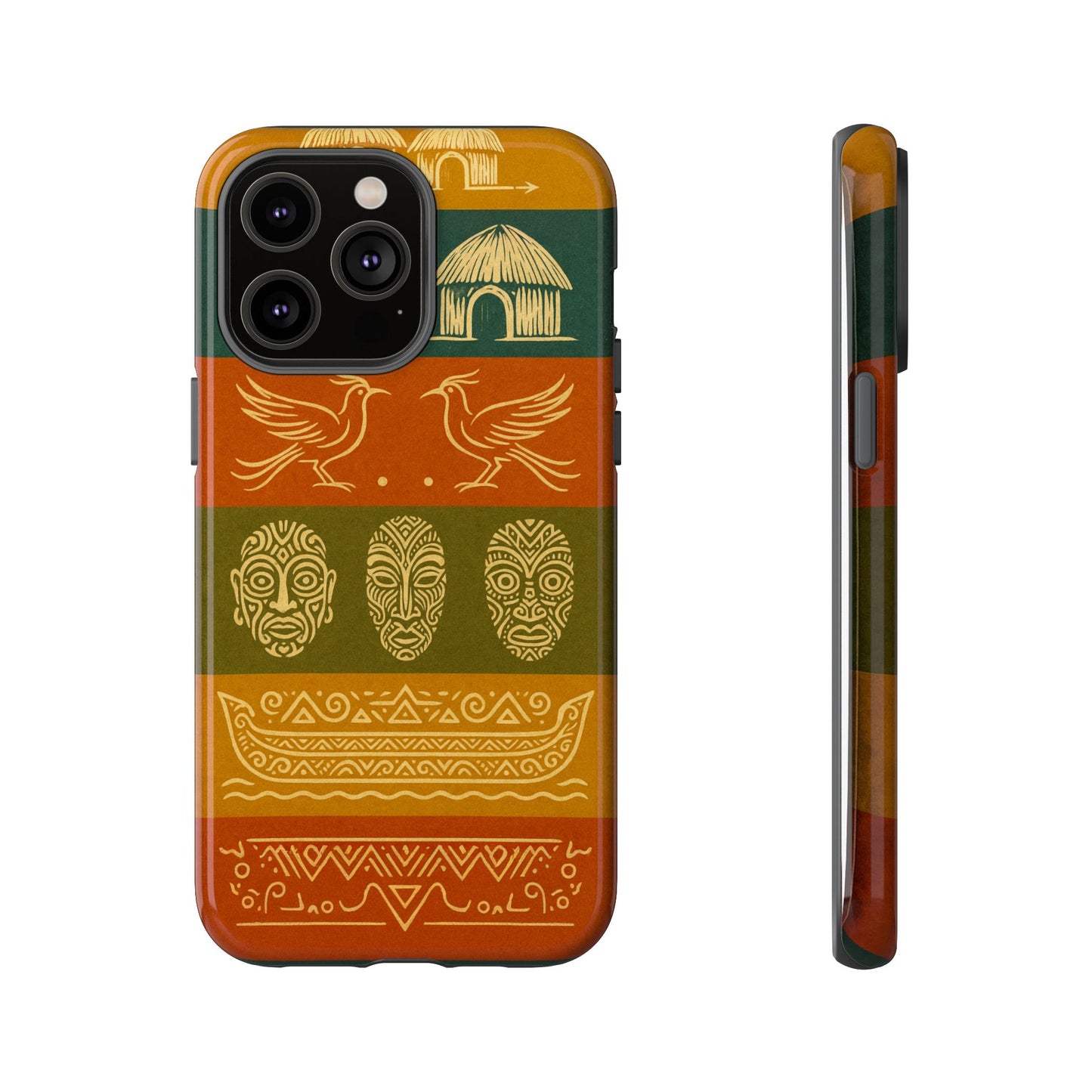 Papuan Tribal Canoe Mask Design - Phone Case
