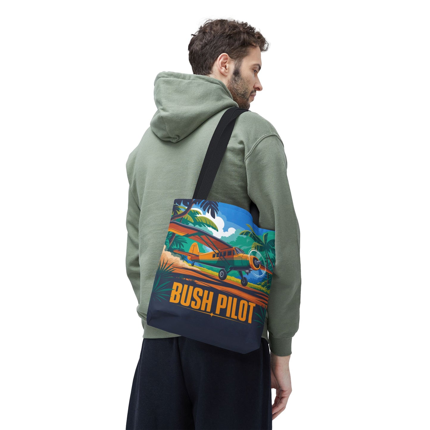 Bush Pilot Tote Bag – Jungle Skies & Remote Adventures – Available in multiple sizes and colors