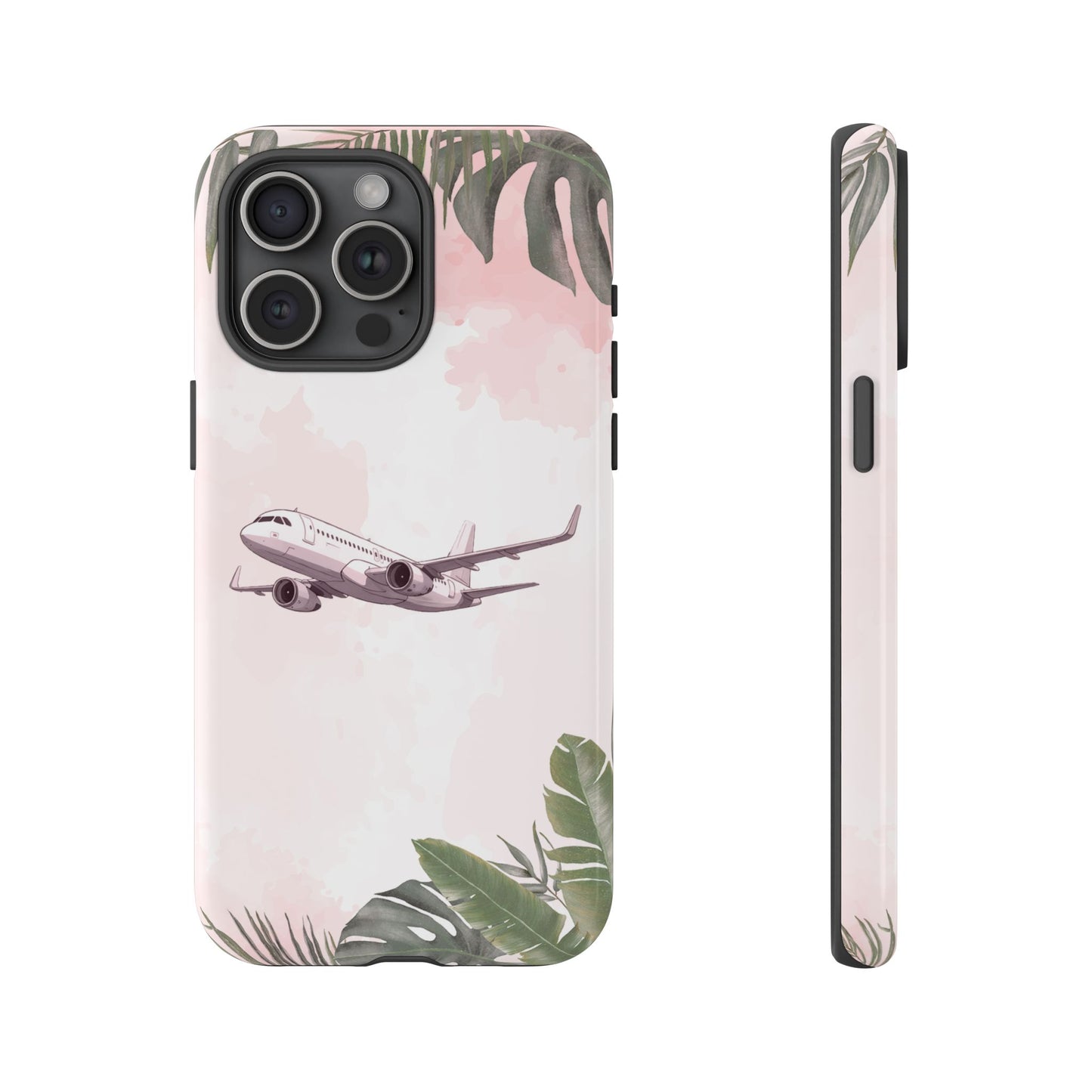 Airplane Palm Trees Coastal Design - Phone Case