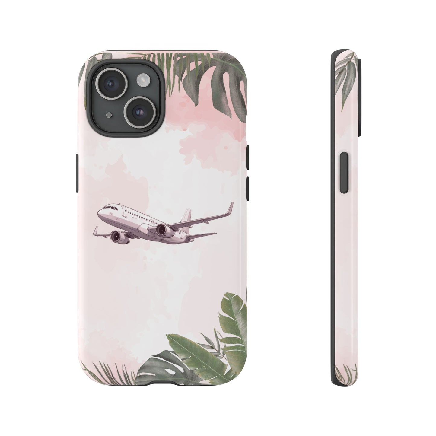 Airplane Palm Trees Coastal Design - Phone Case