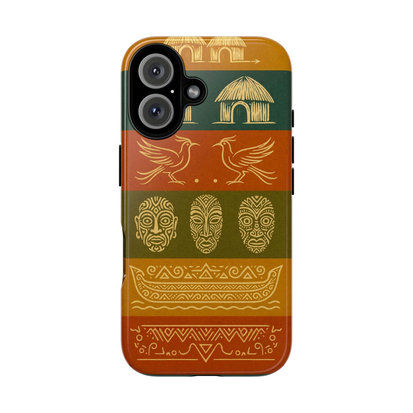 Papuan Tribal Canoe Mask Design - Phone Case
