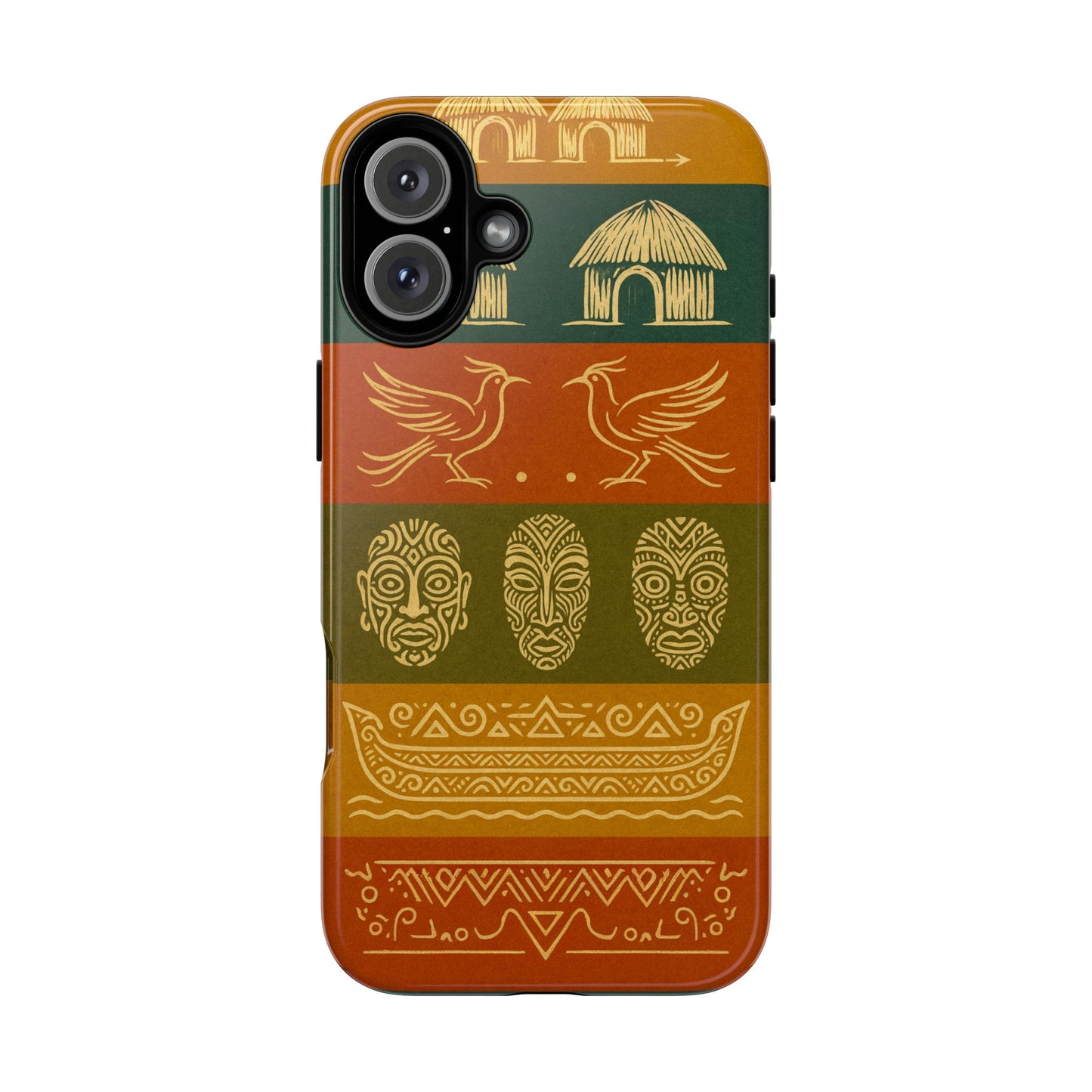 Papuan Tribal Canoe Mask Design - Phone Case