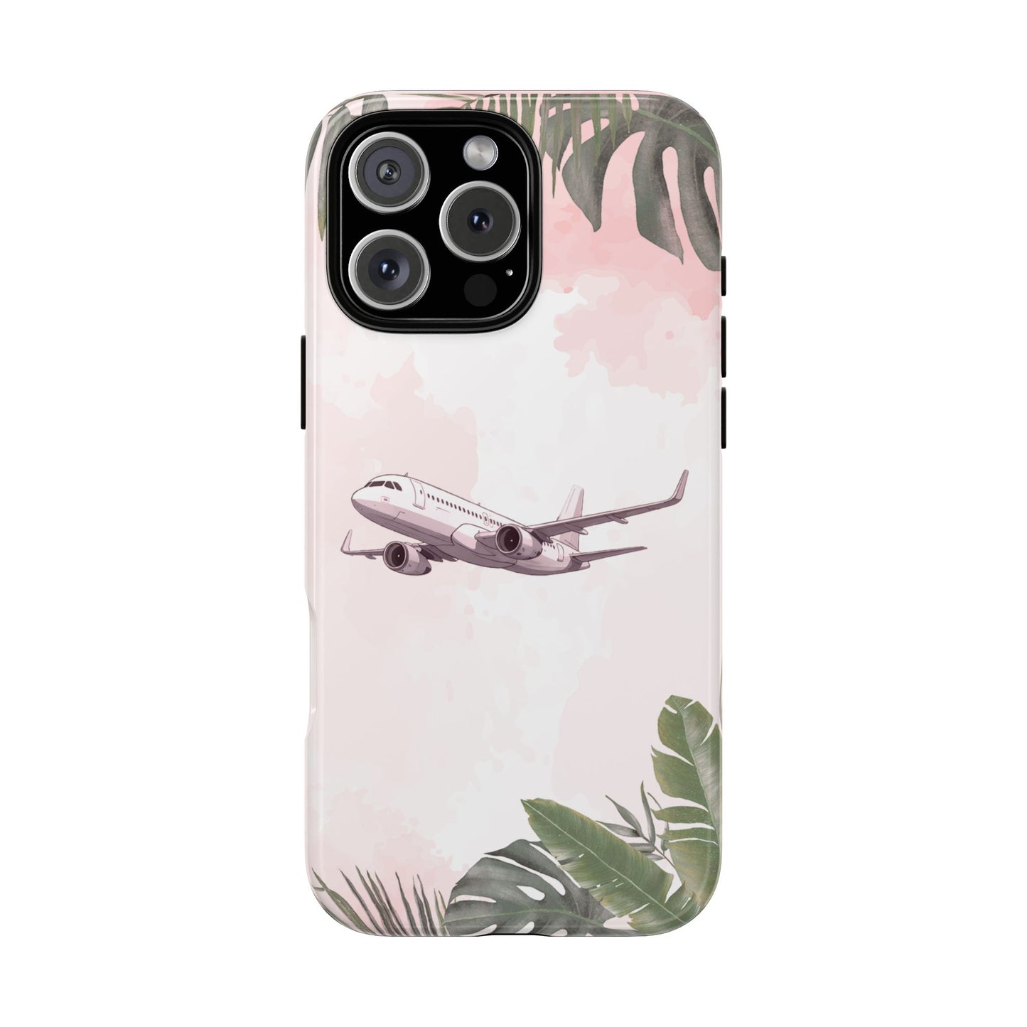 Airplane Palm Trees Coastal Design - Phone Case