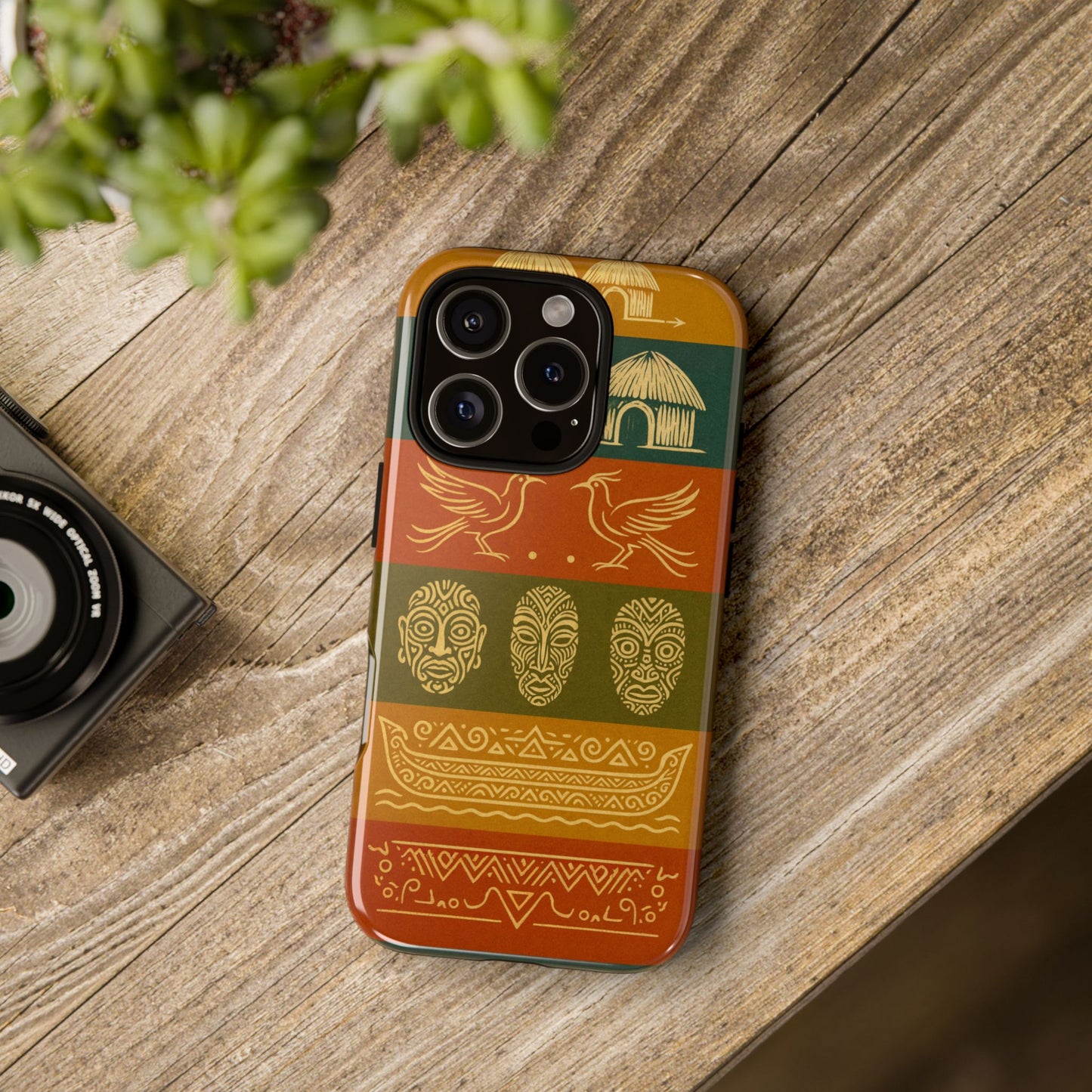 Papuan Tribal Canoe Mask Design - Phone Case