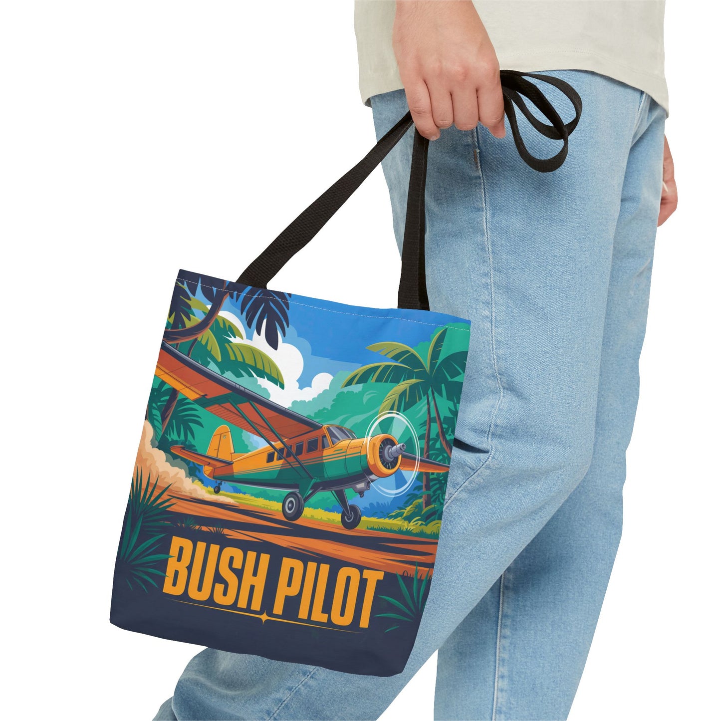 Bush Pilot Tote Bag – Jungle Skies & Remote Adventures – Available in multiple sizes and colors