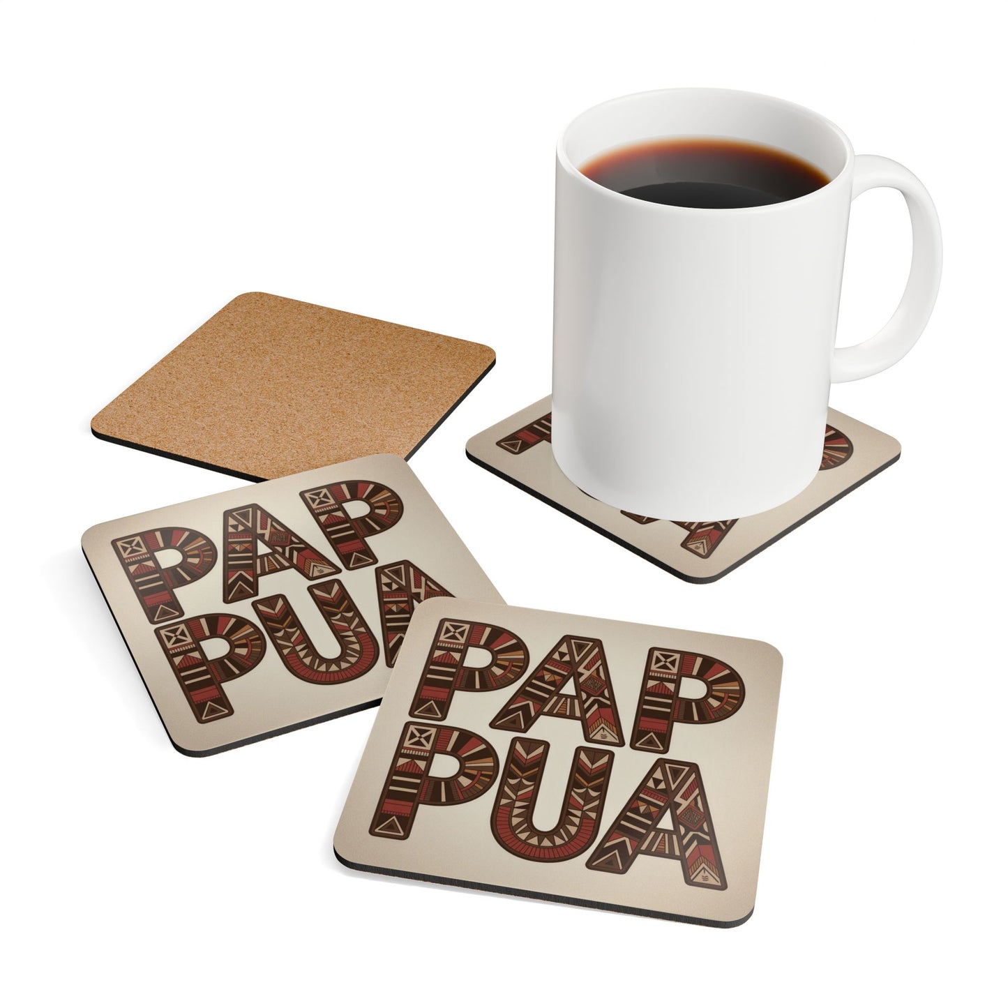 PAPUA Coaster Set – 4-Pack Drink Coasters | Durable MDF with Aircraft Graphic