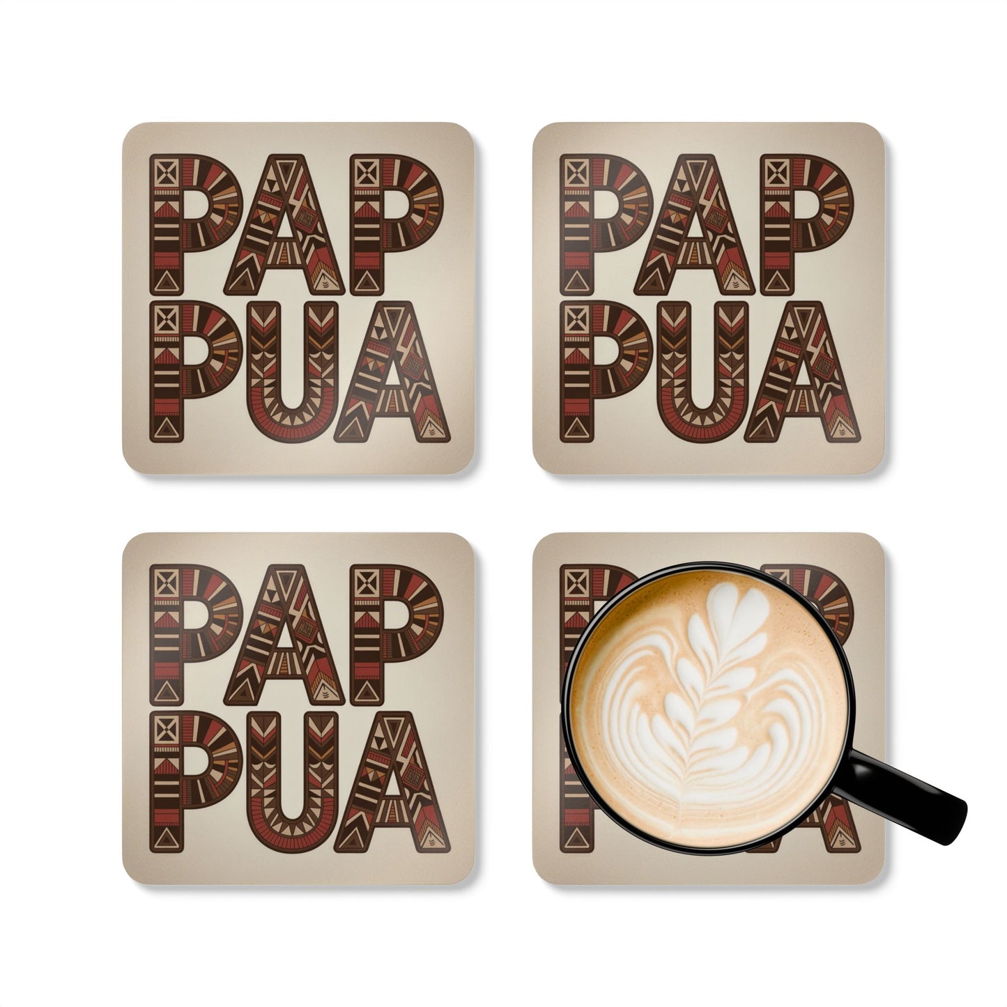 PAPUA Coaster Set – 4-Pack Drink Coasters | Durable MDF with Aircraft Graphic