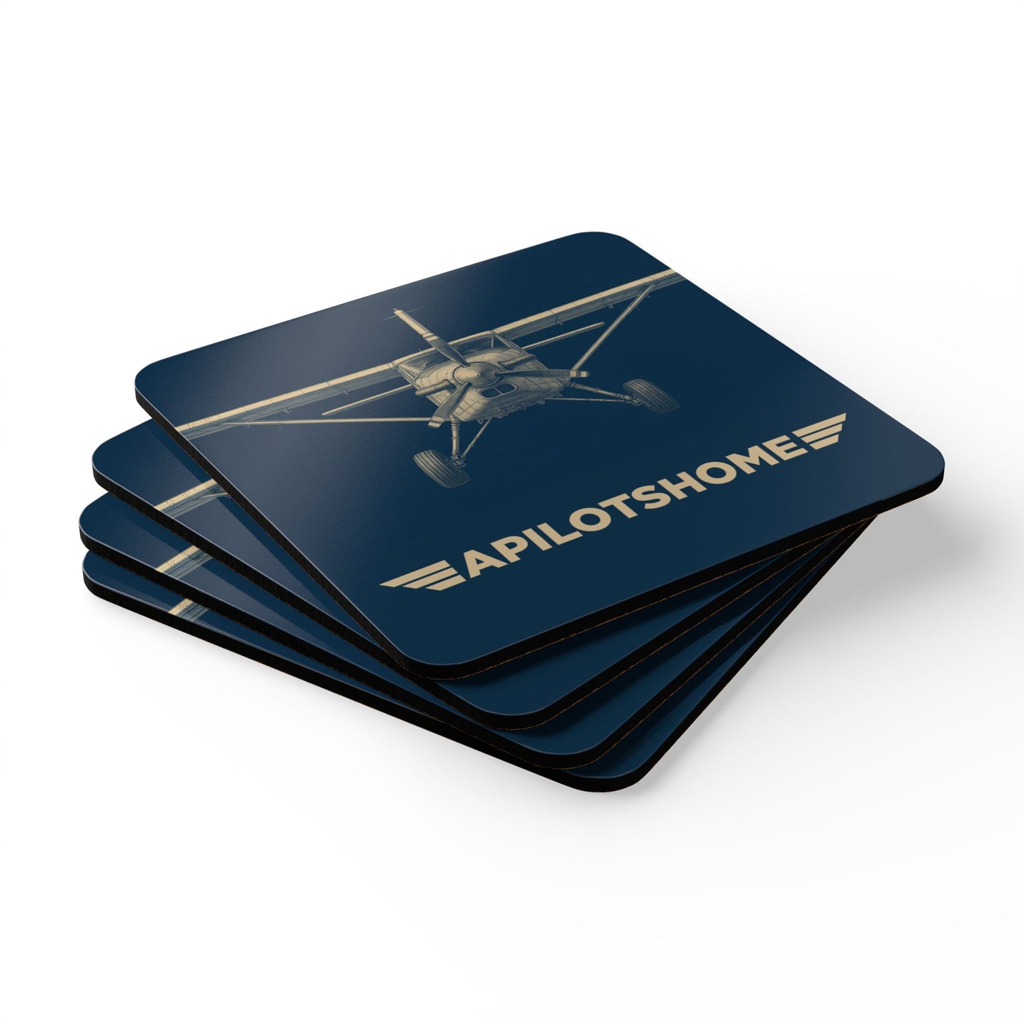 A Pilot’s Home – 4-Pack Drink Coasters | Durable MDF with Aircraft Graphic