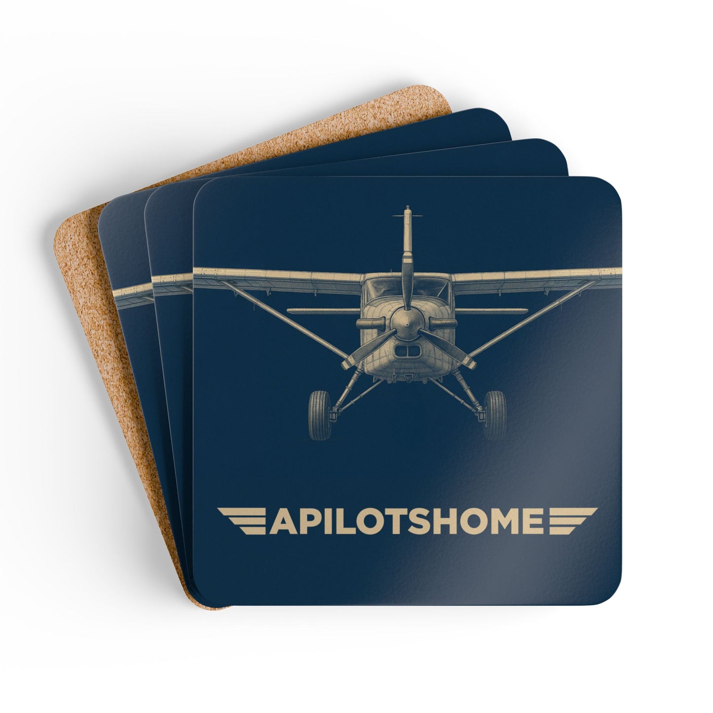 A Pilot’s Home – 4-Pack Drink Coasters | Durable MDF with Aircraft Graphic