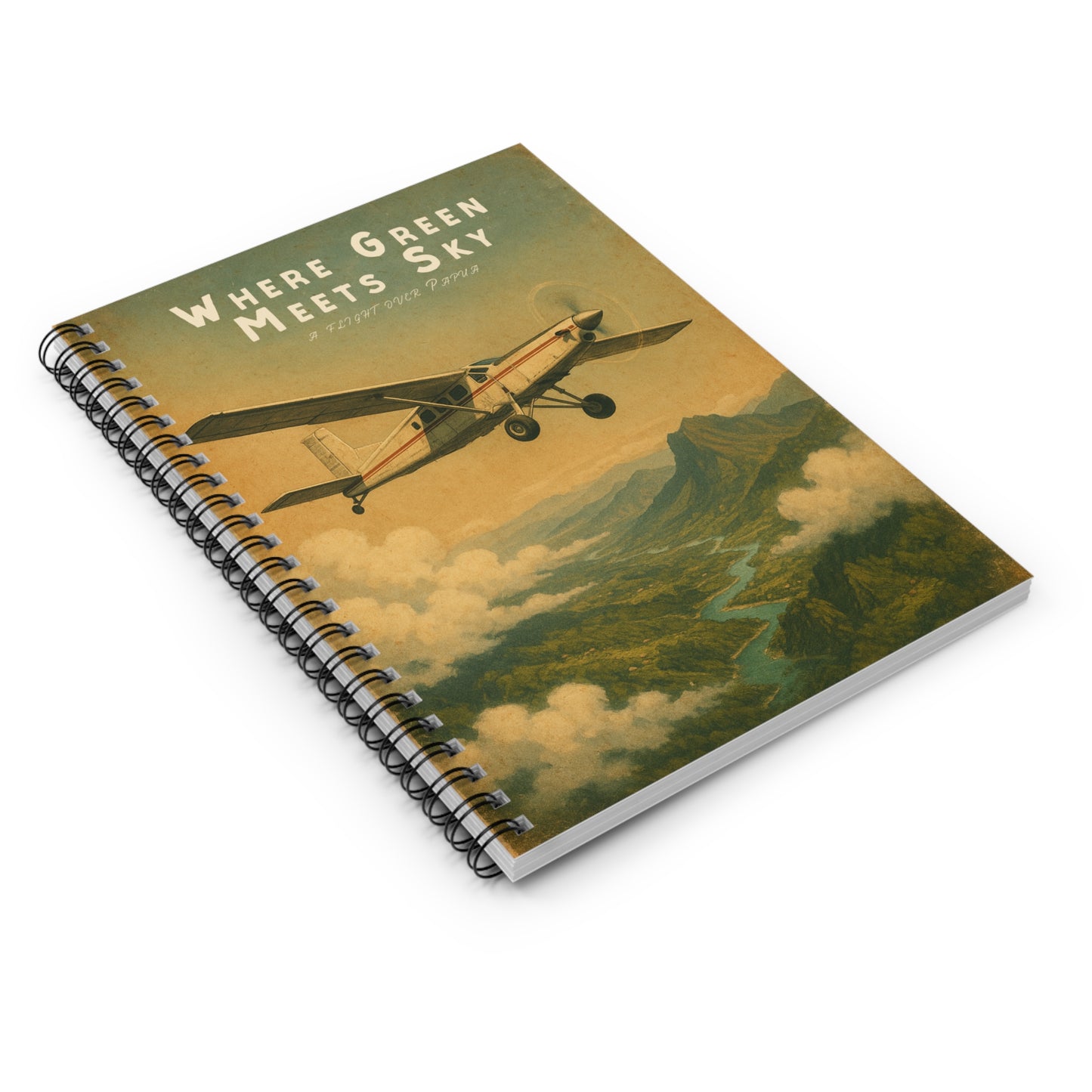 Where Green Meets Sky – Vintage Pilot Notebook
