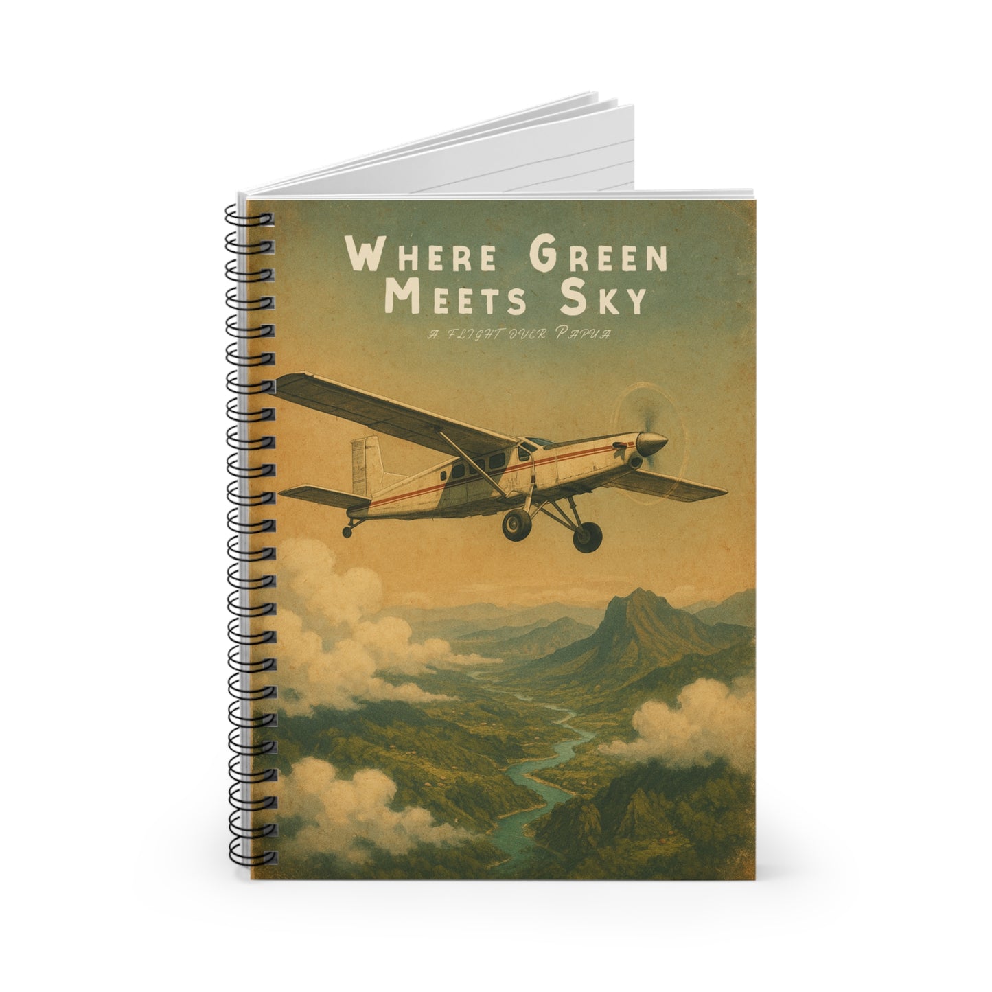 Where Green Meets Sky – Vintage Pilot Notebook