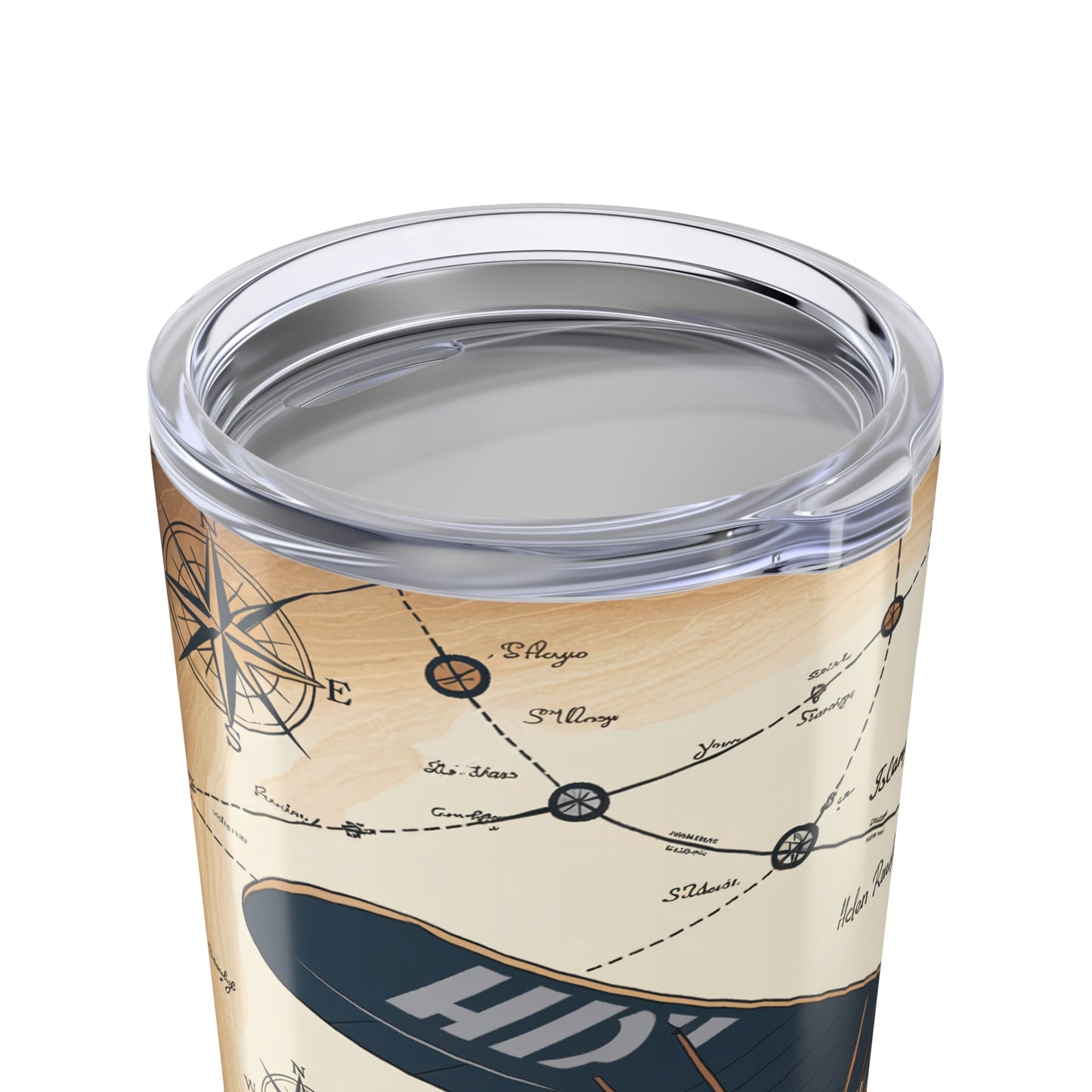 Vintage Flight Tumbler – Historical Aircraft & Map Design
