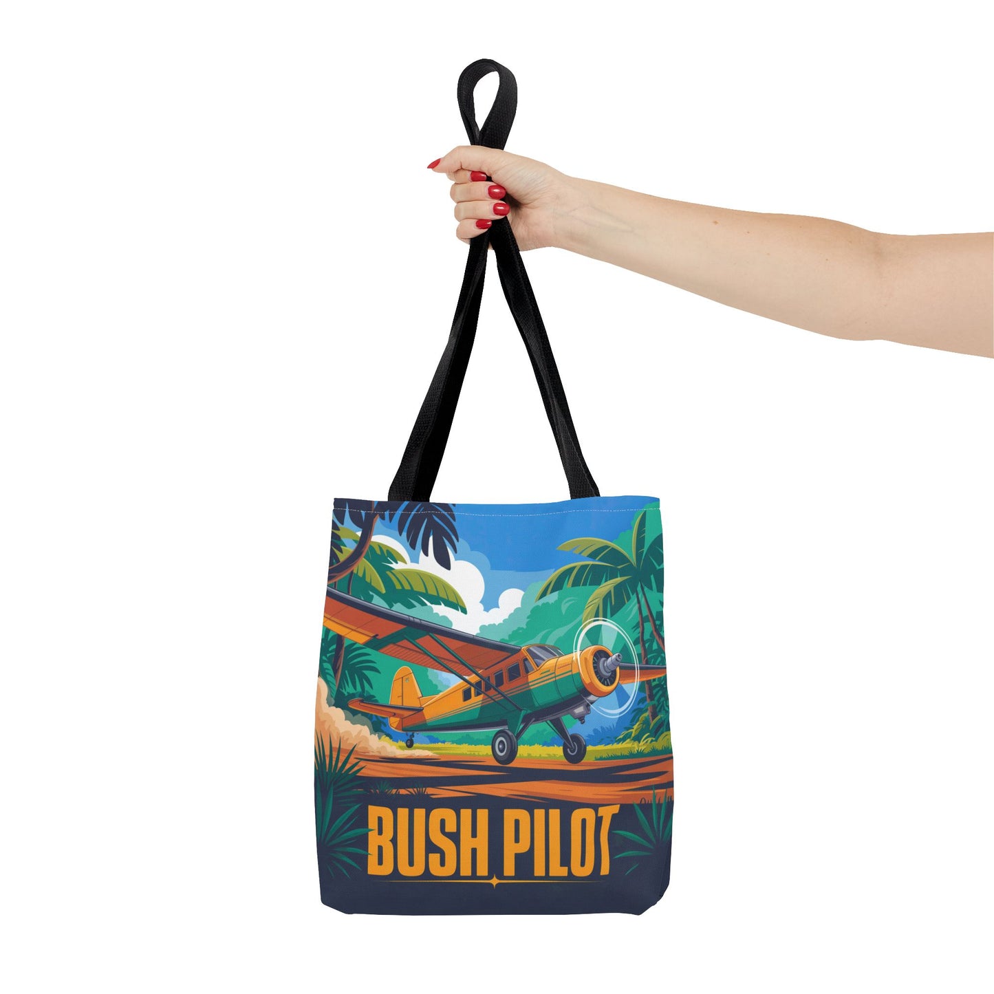 Bush Pilot Tote Bag – Jungle Skies & Remote Adventures – Available in multiple sizes and colors