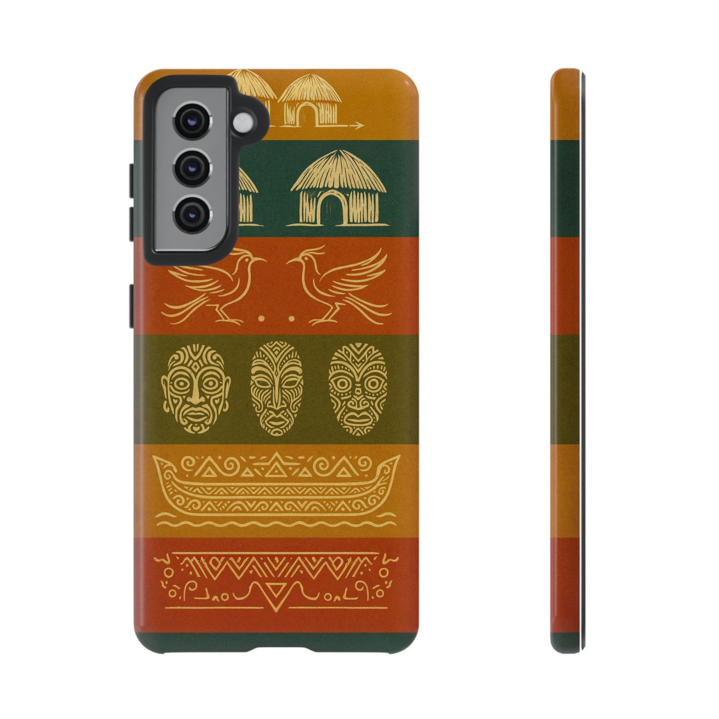 Papuan Tribal Canoe Mask Design - Phone Case