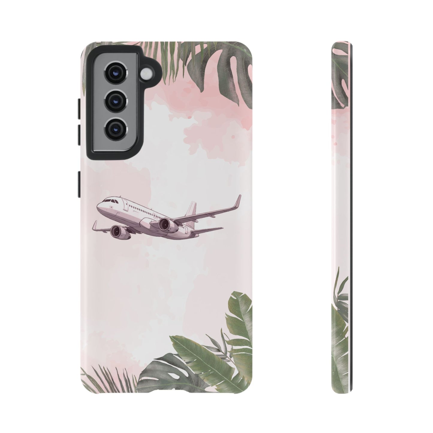 Airplane Palm Trees Coastal Design - Phone Case
