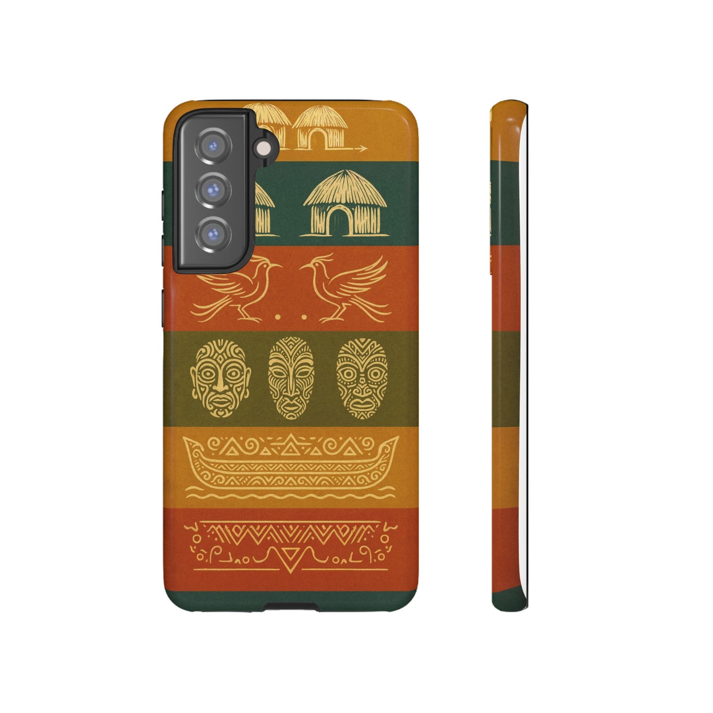 Papuan Tribal Canoe Mask Design - Phone Case