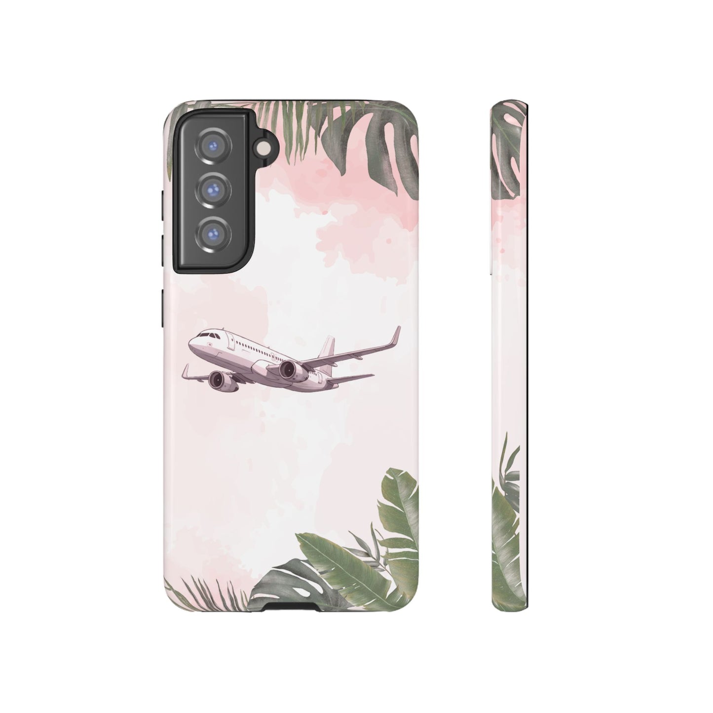 Airplane Palm Trees Coastal Design - Phone Case