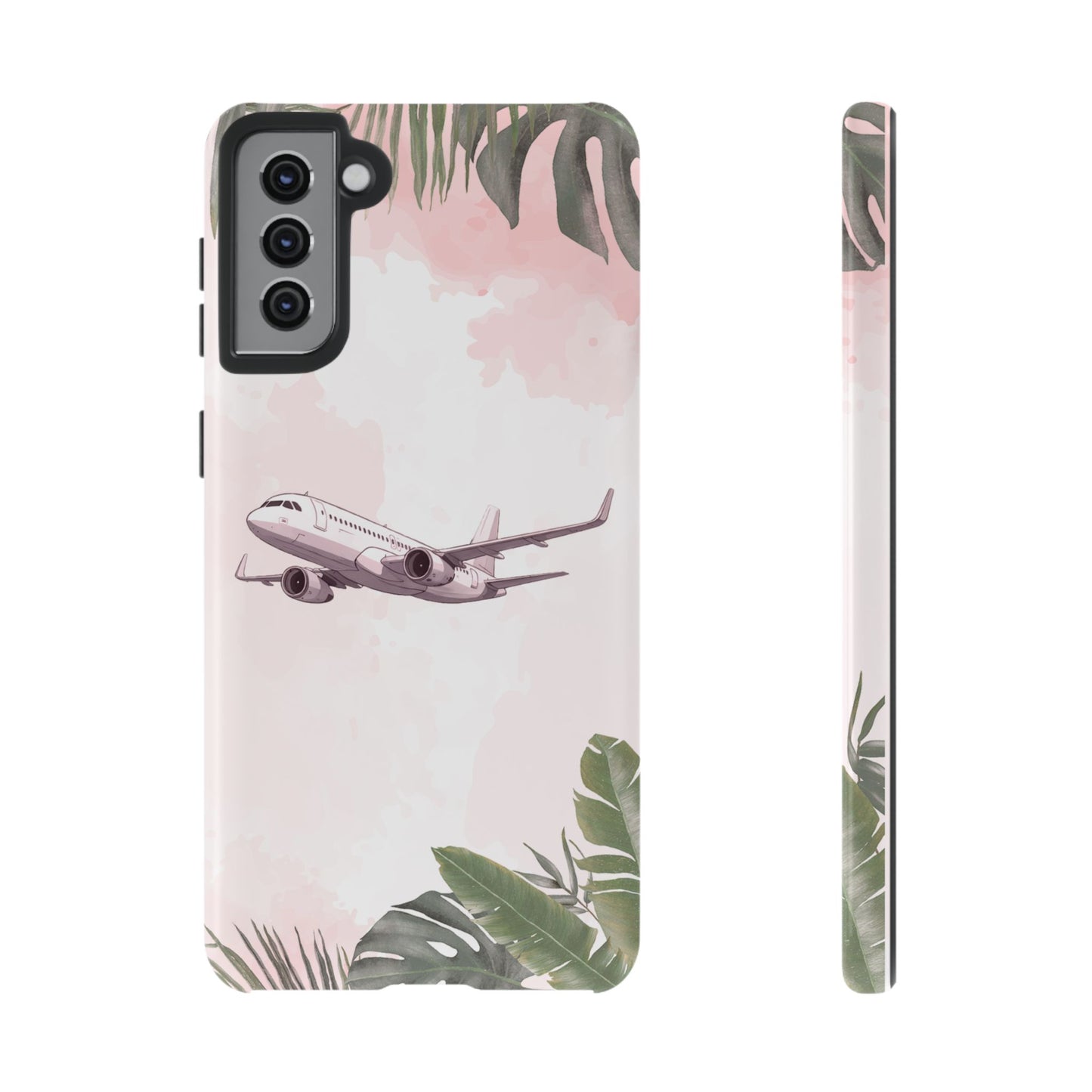 Airplane Palm Trees Coastal Design - Phone Case