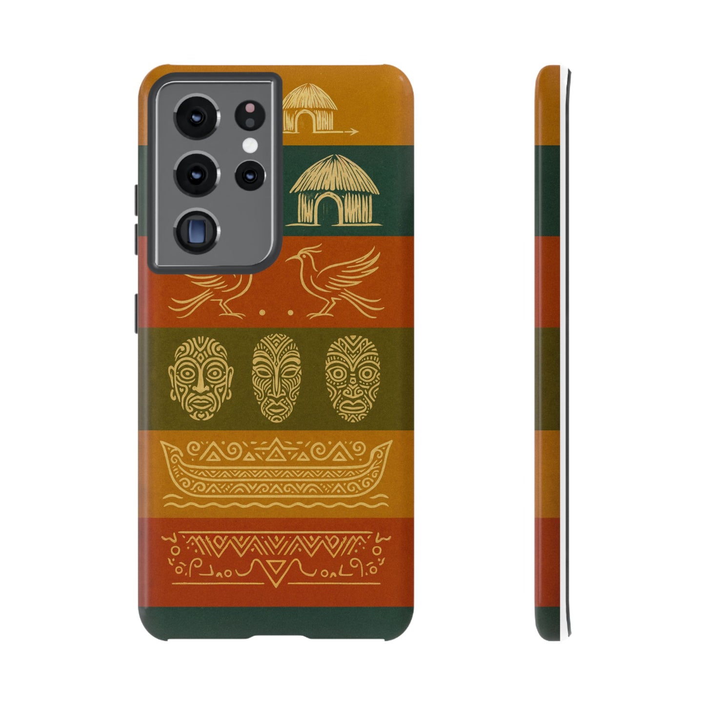 Papuan Tribal Canoe Mask Design - Phone Case
