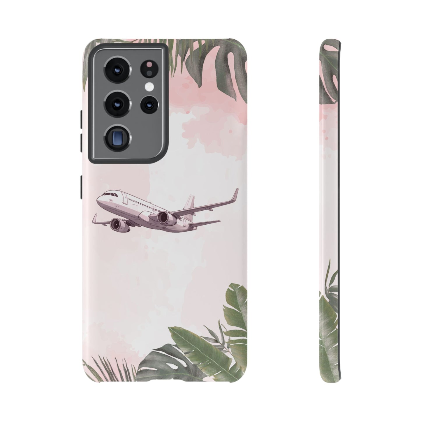 Airplane Palm Trees Coastal Design - Phone Case
