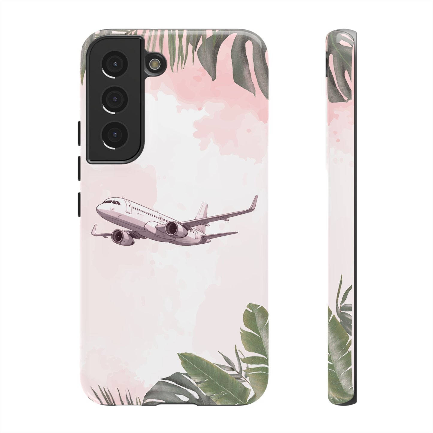Airplane Palm Trees Coastal Design - Phone Case