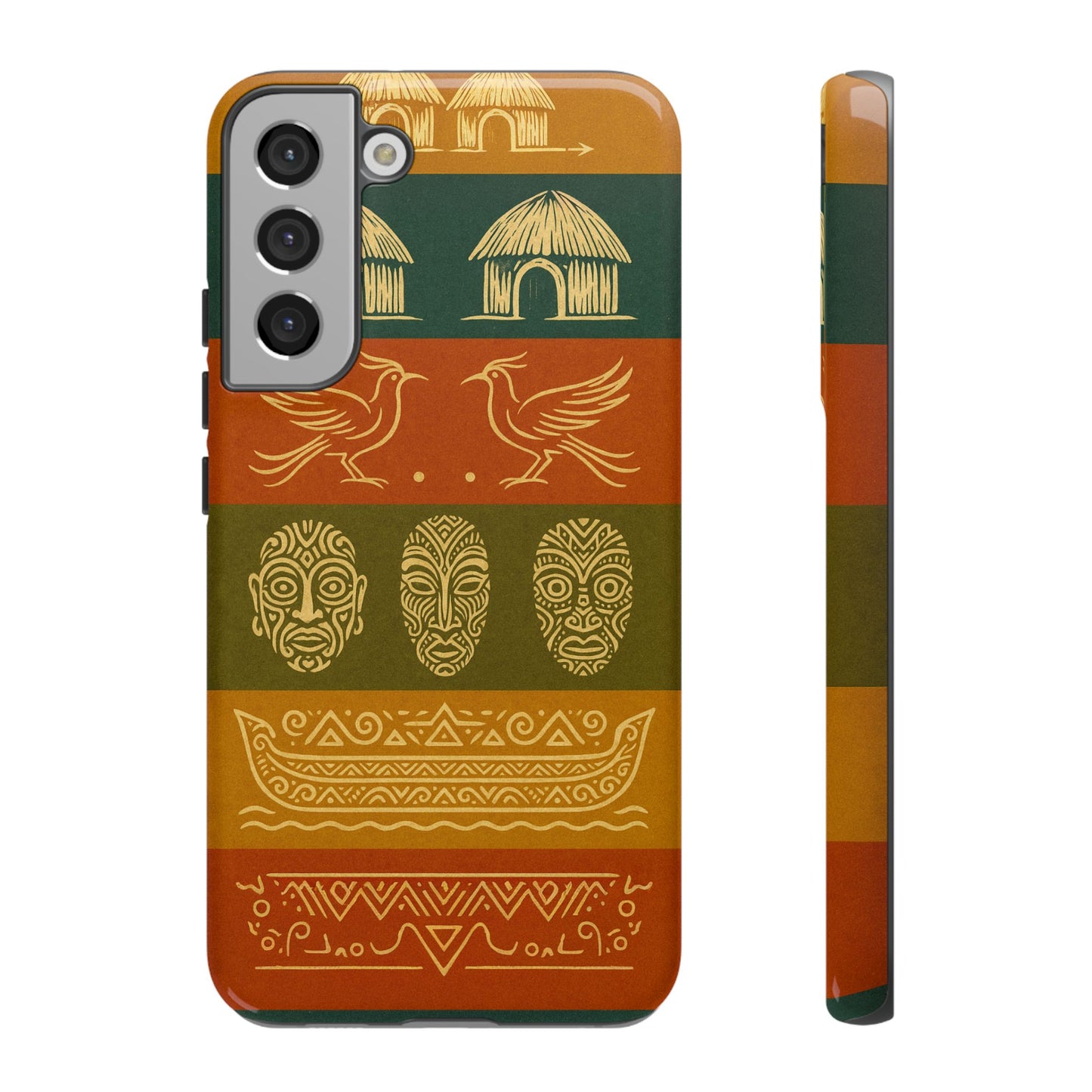 Papuan Tribal Canoe Mask Design - Phone Case