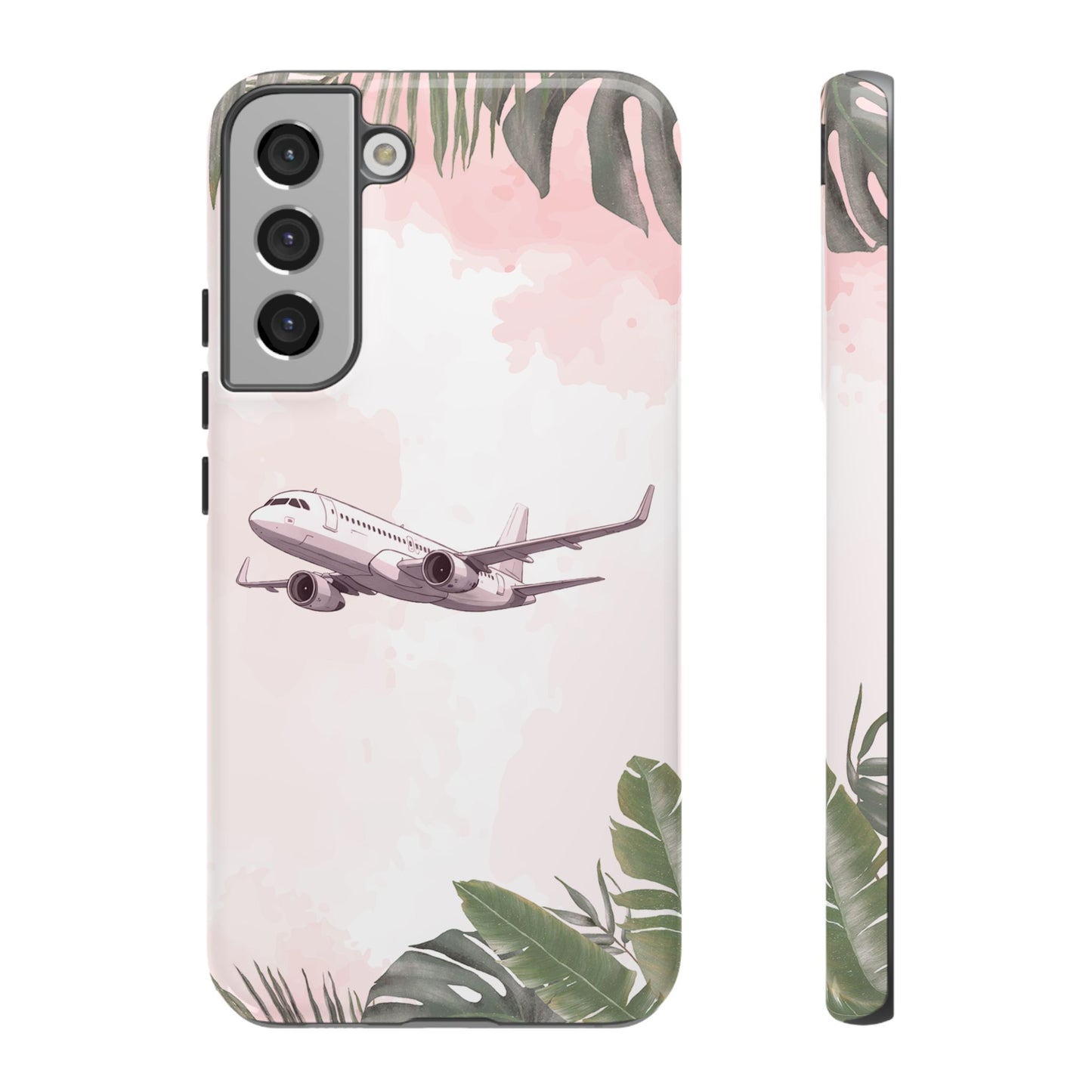 Airplane Palm Trees Coastal Design - Phone Case