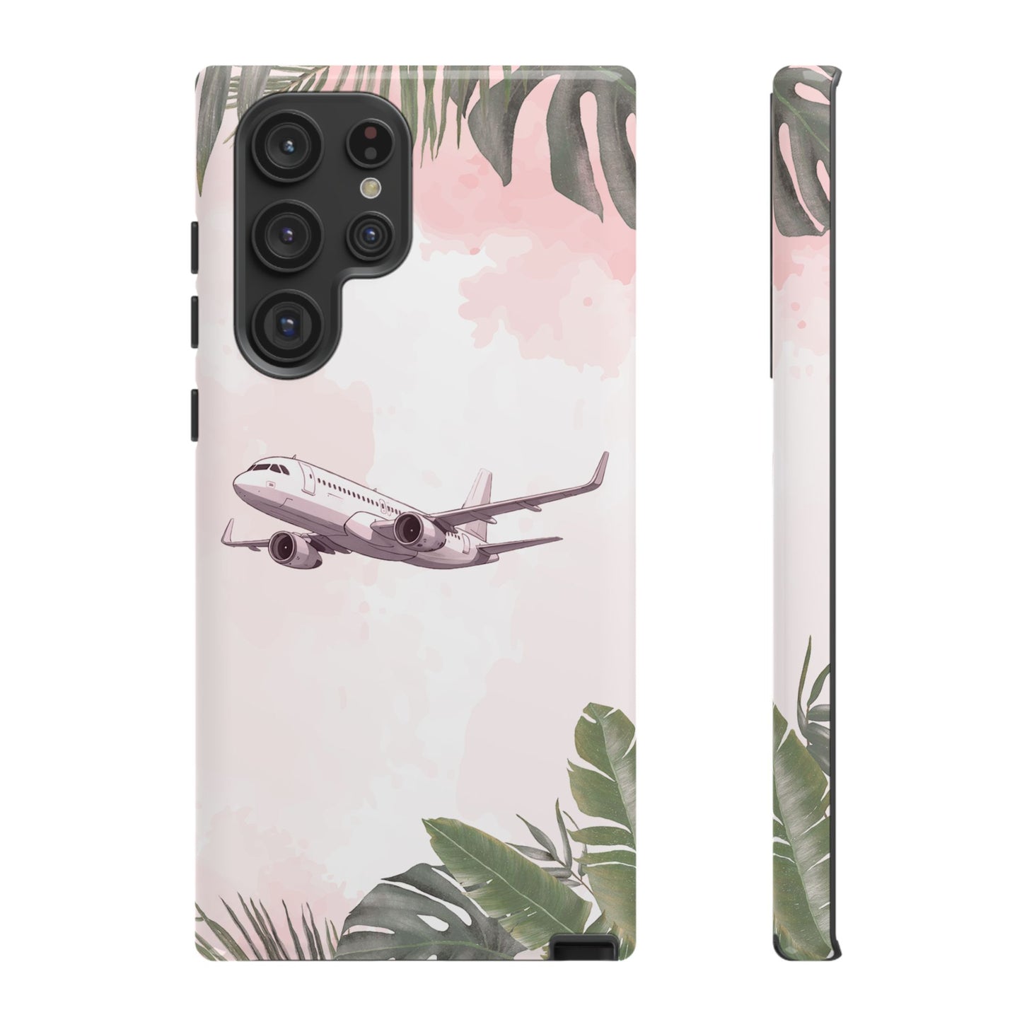 Airplane Palm Trees Coastal Design - Phone Case