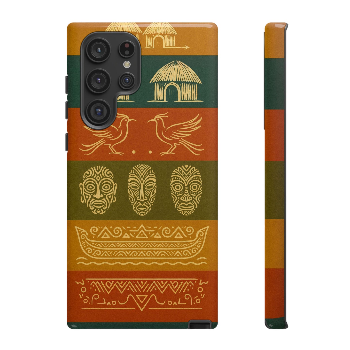 Papuan Tribal Canoe Mask Design - Phone Case