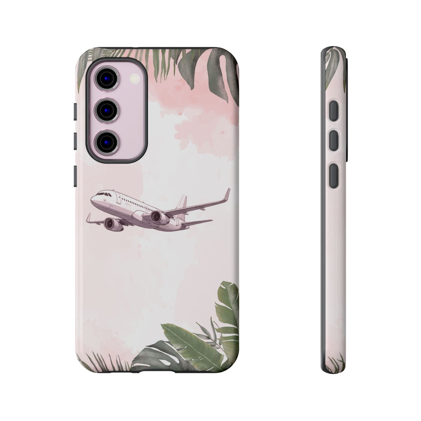 Airplane Palm Trees Coastal Design - Phone Case