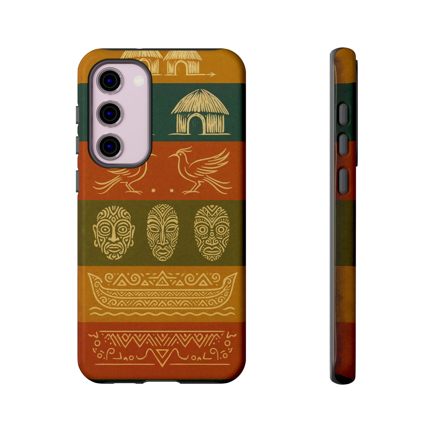 Papuan Tribal Canoe Mask Design - Phone Case
