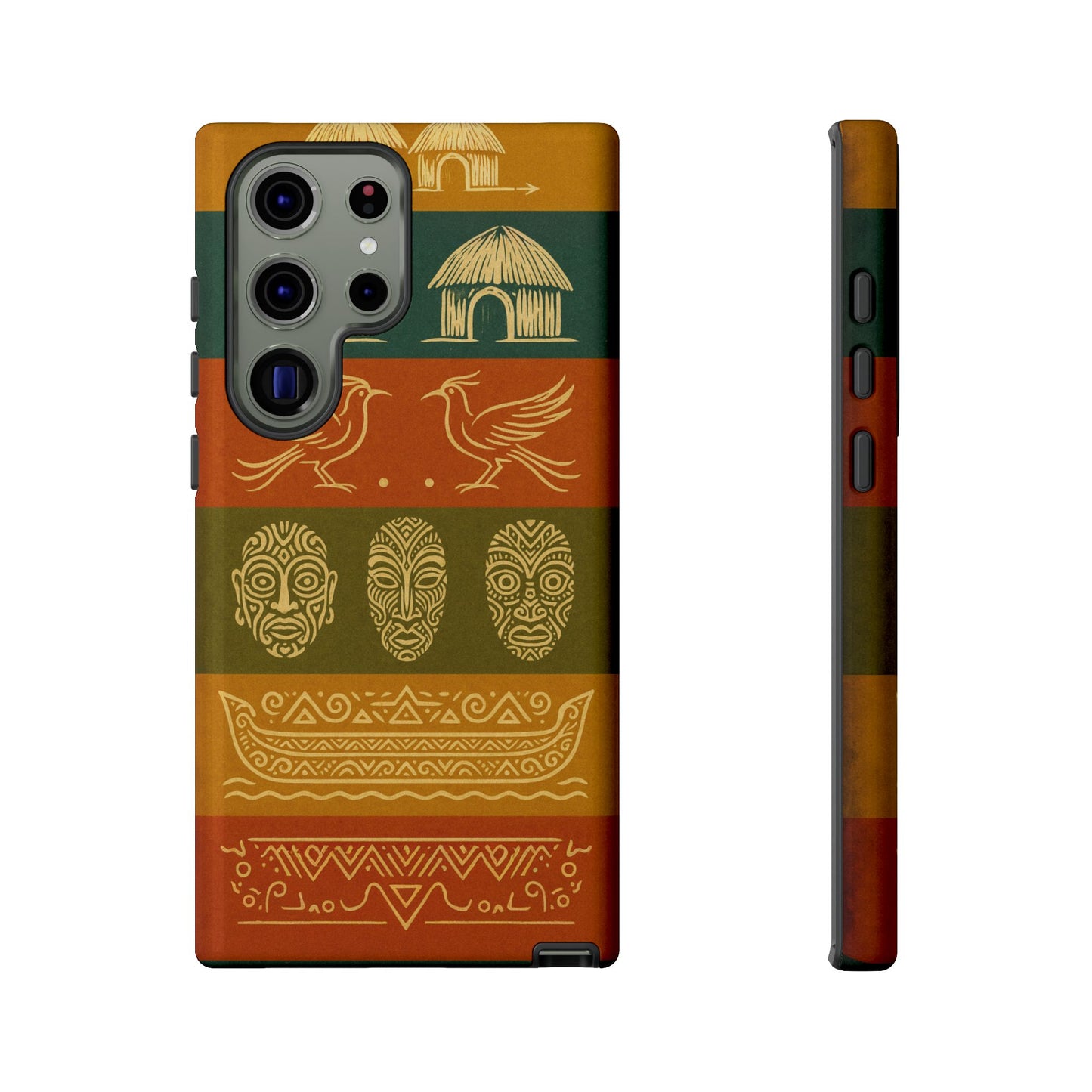 Papuan Tribal Canoe Mask Design - Phone Case