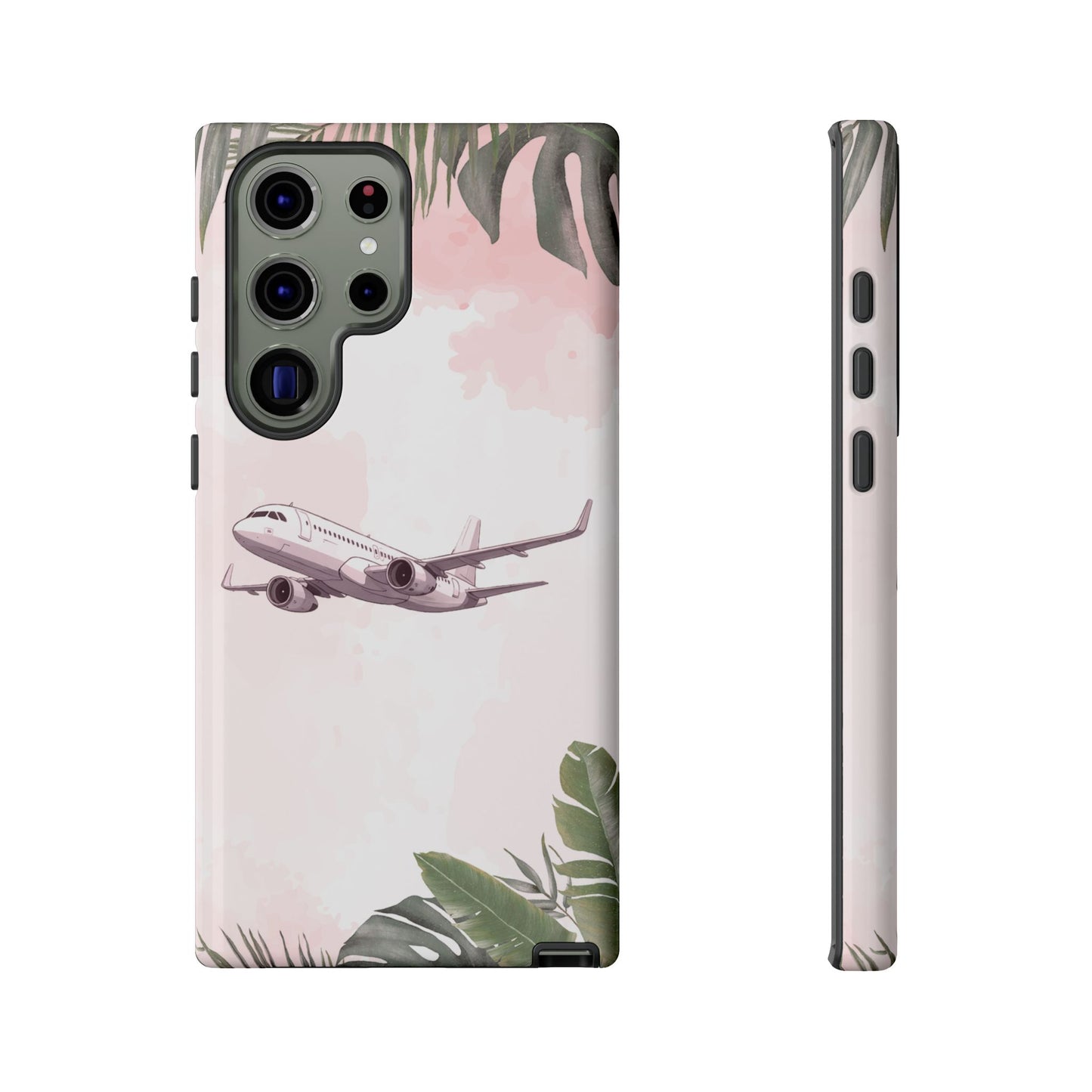 Airplane Palm Trees Coastal Design - Phone Case