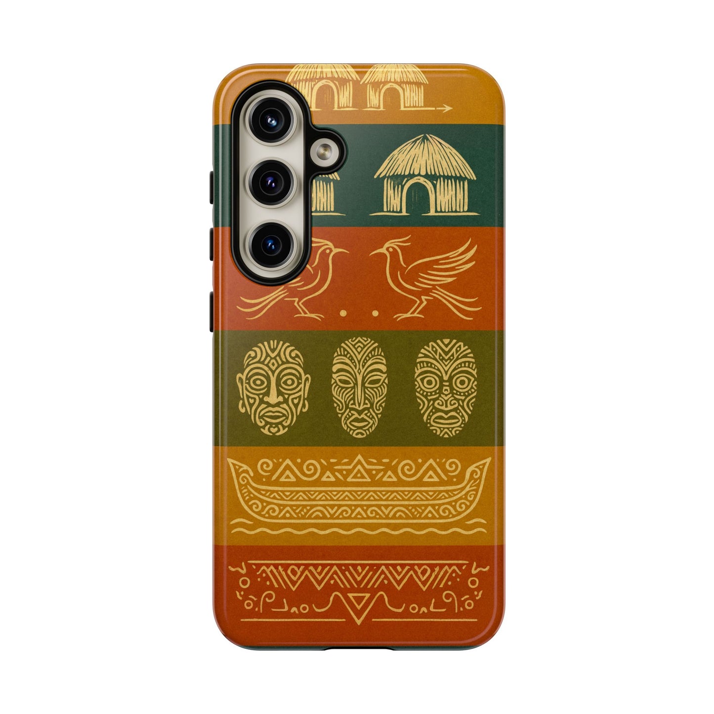 Papuan Tribal Canoe Mask Design - Phone Case